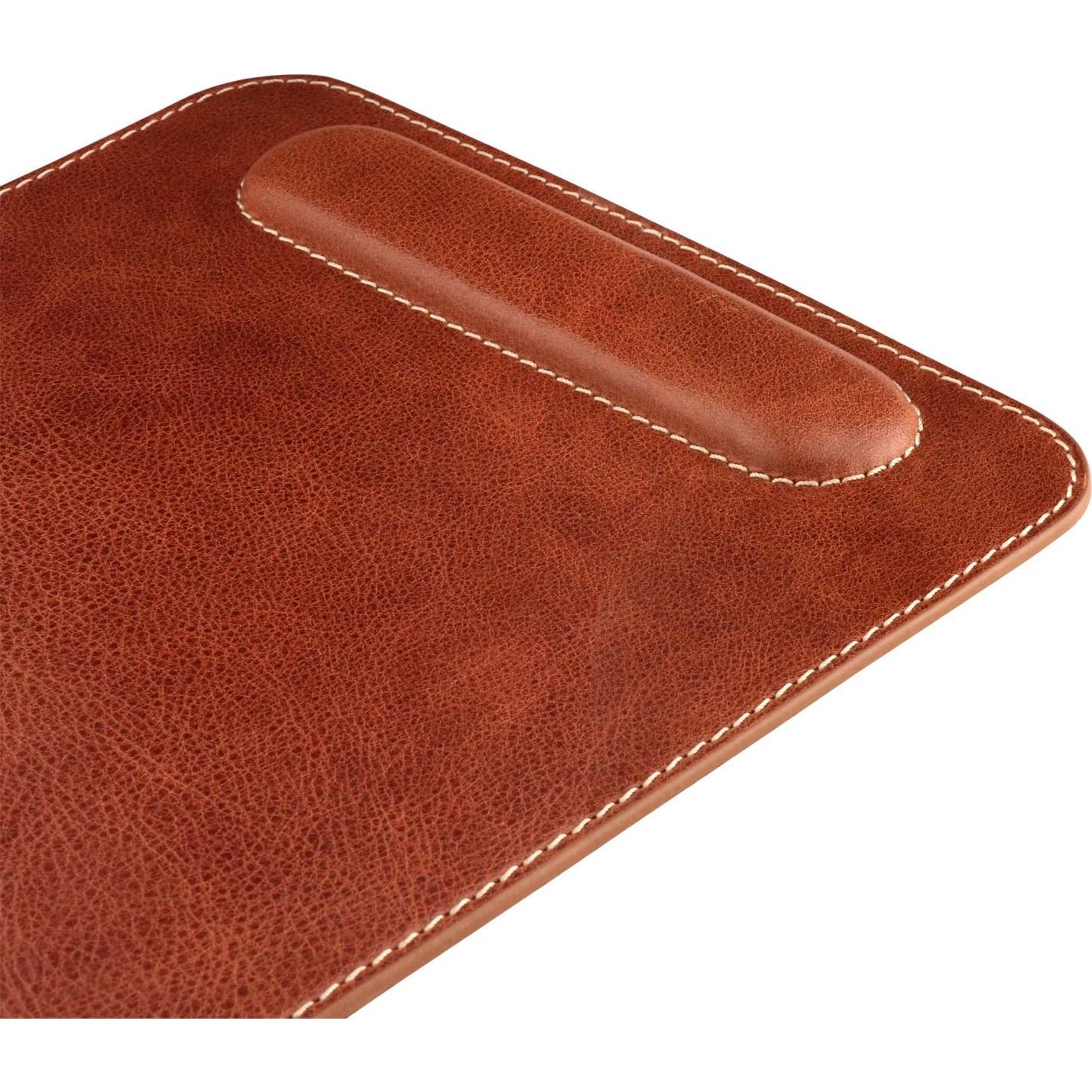 Alfombrilla de Ratón Londo de Cuero con Reposamuñecas 21x21cm