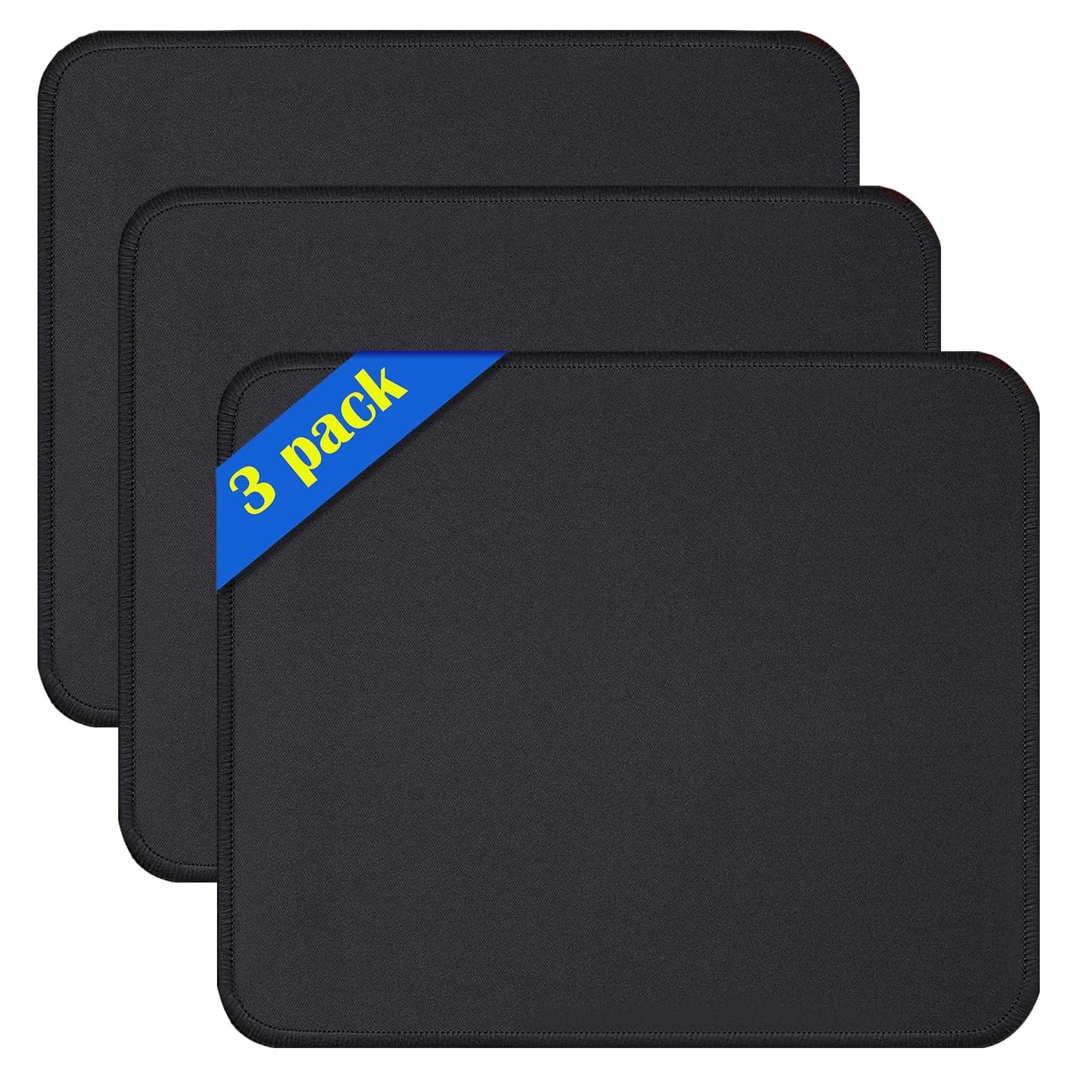 Alfombrillas para Ratón VOSZT 3 PCS Negras Antideslizantes