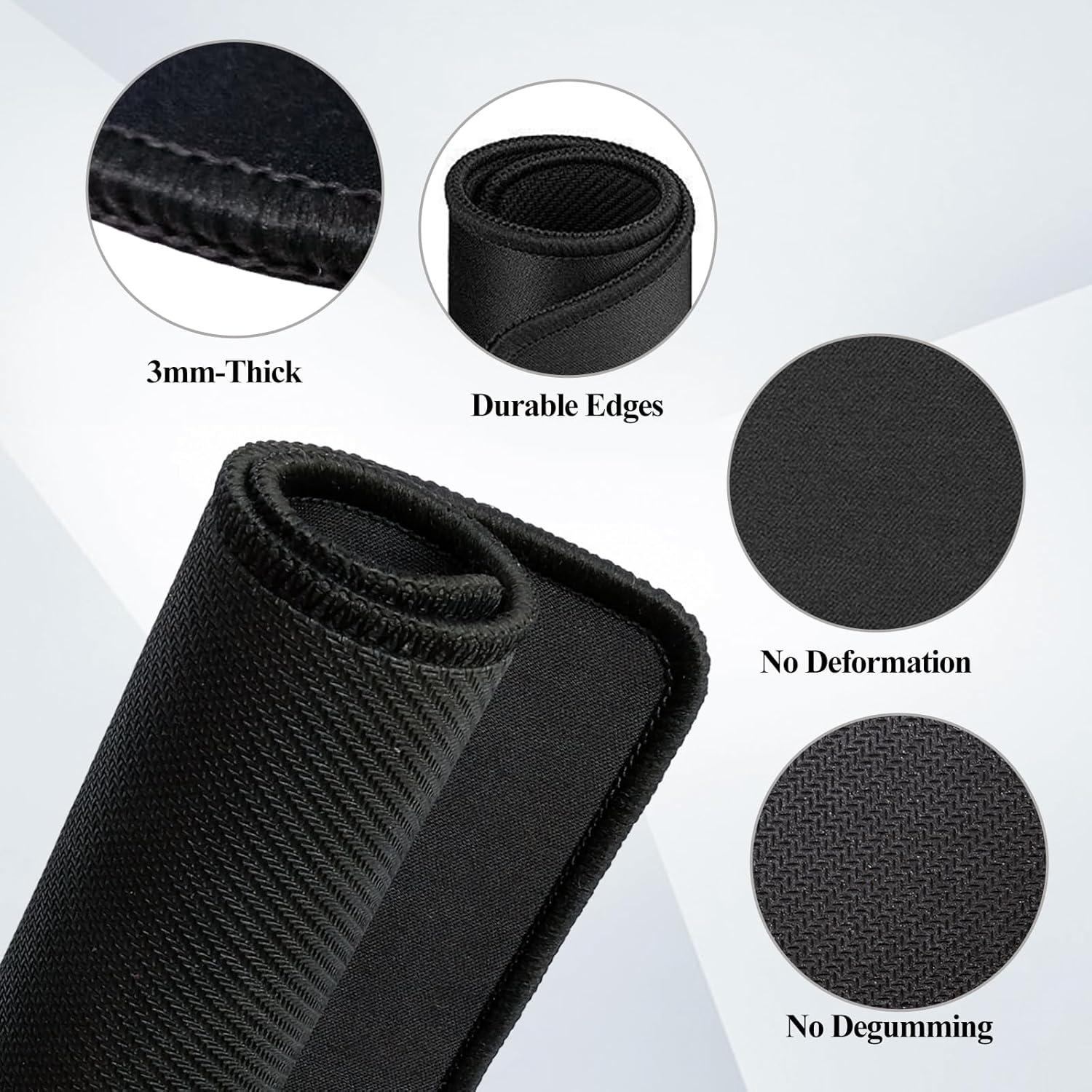 Alfombrillas para Ratón VOSZT 3 PCS Negras Antideslizantes