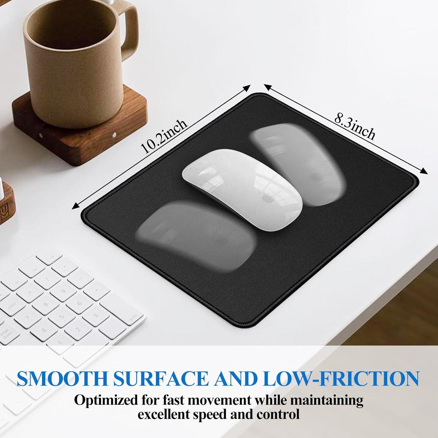 Alfombrillas para Ratón VOSZT 3 PCS Negras Antideslizantes