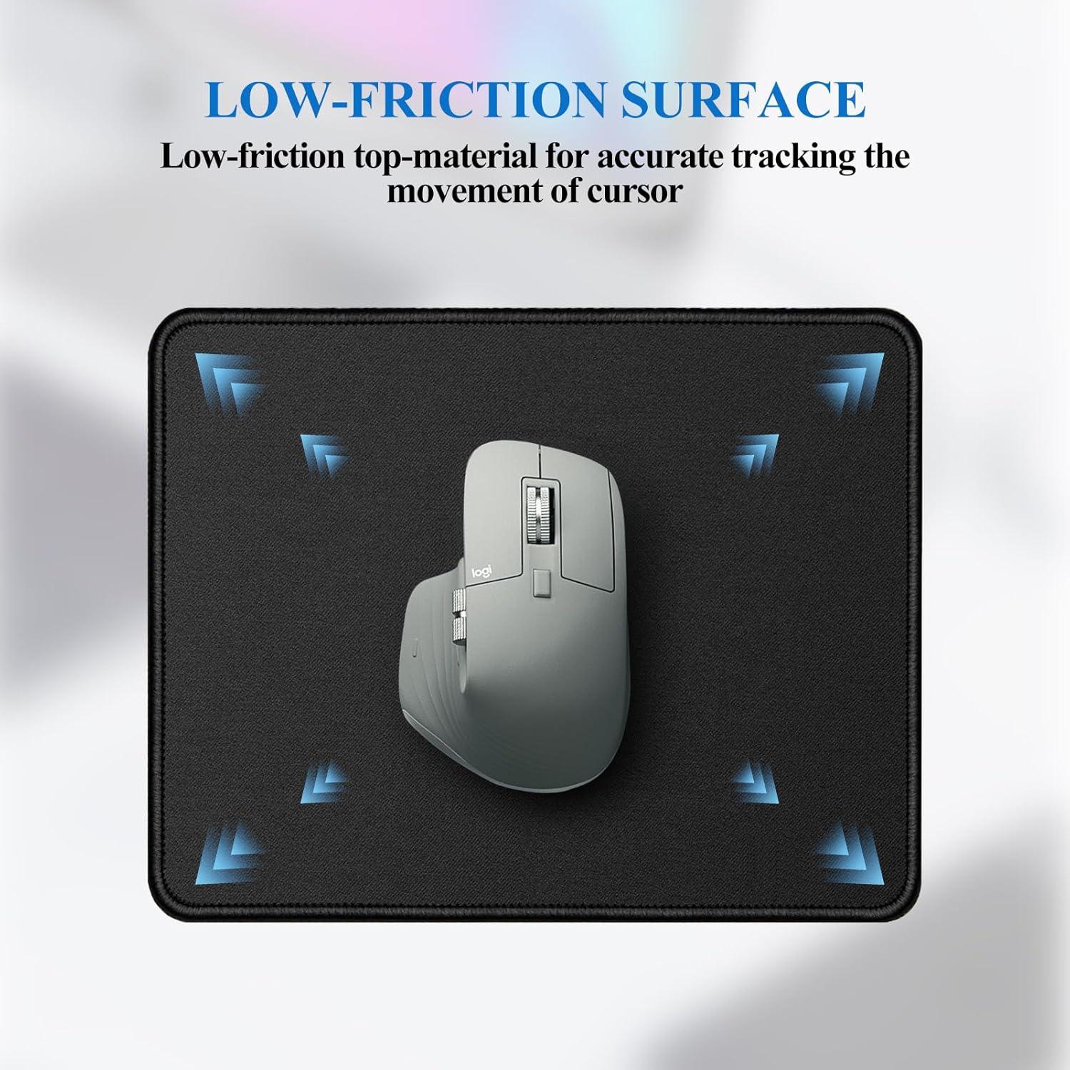 Alfombrillas para Ratón VOSZT 3 PCS Negras Antideslizantes