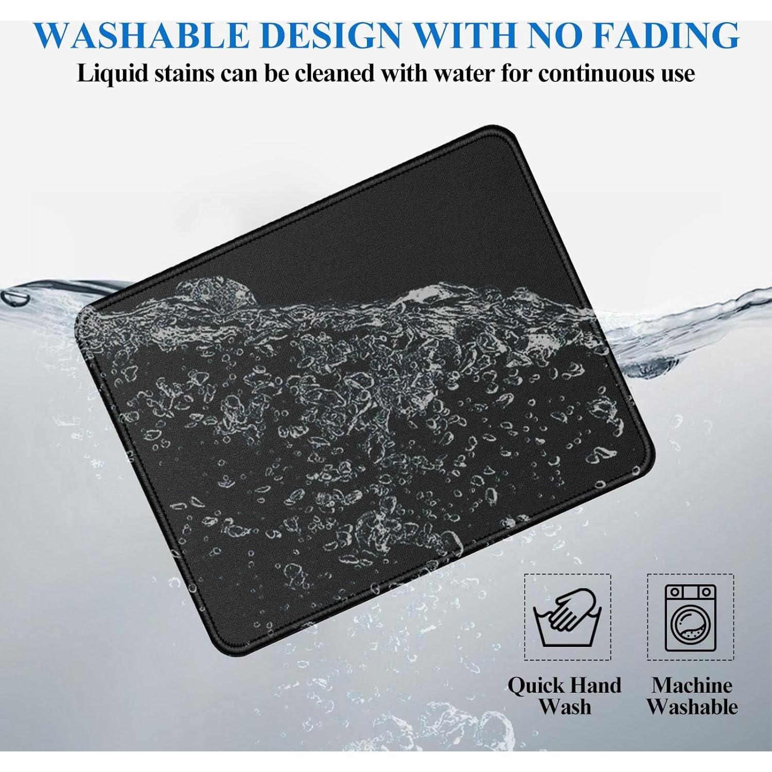 Alfombrillas para Ratón VOSZT 3 PCS Negras Antideslizantes