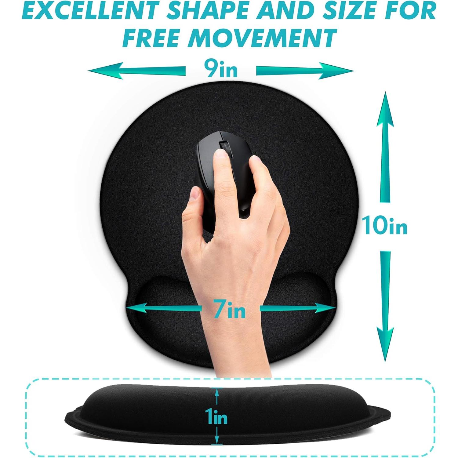 Alfombrilla de Ratón Ergonómica TONOS con Soporte para Muñeca - 3 Paquetes