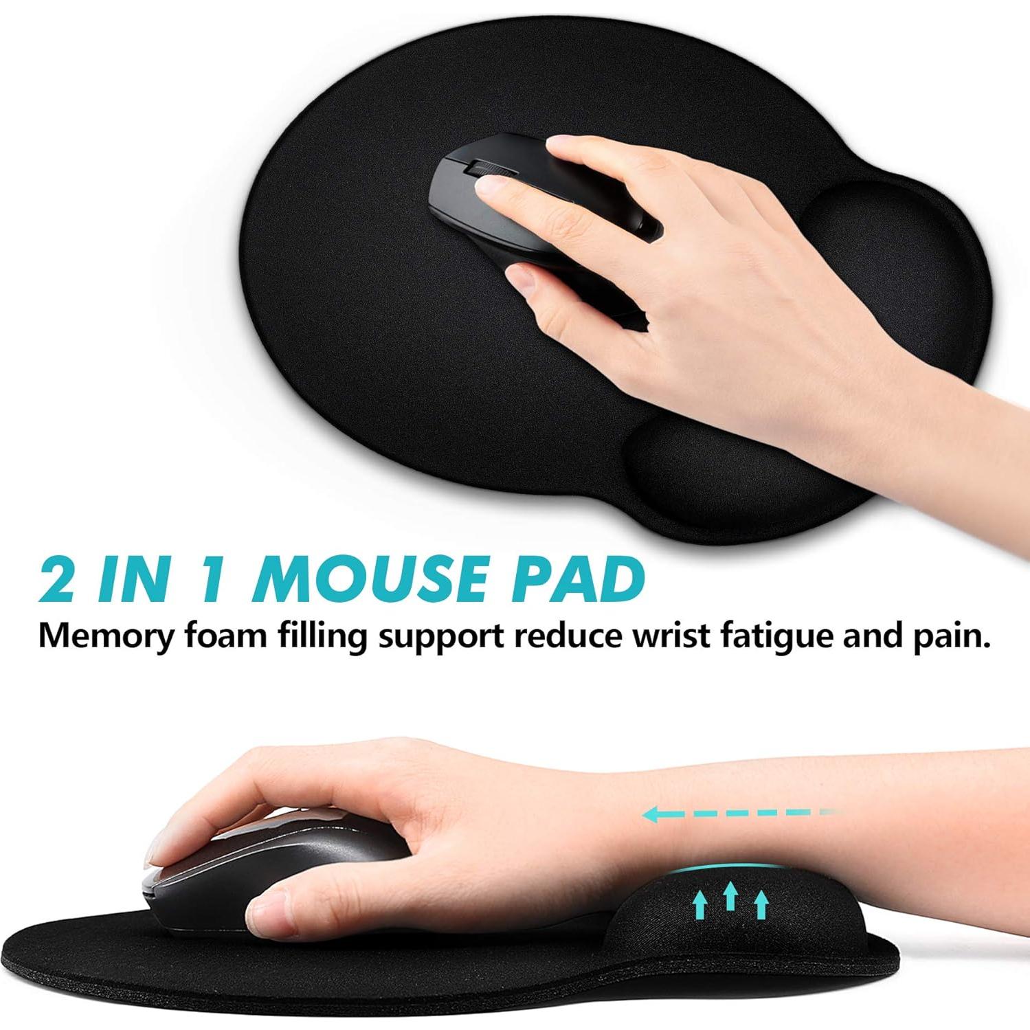 Alfombrilla de Ratón Ergonómica TONOS con Soporte para Muñeca - 3 Paquetes