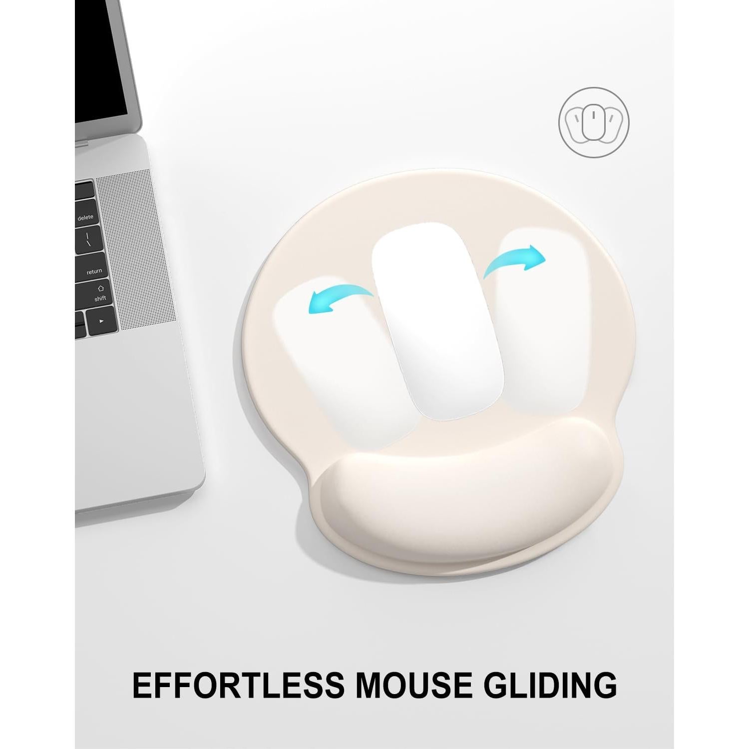 Alfombrilla de Ratón Ergonómica Auhoahsil Beige con Reposamuñecas