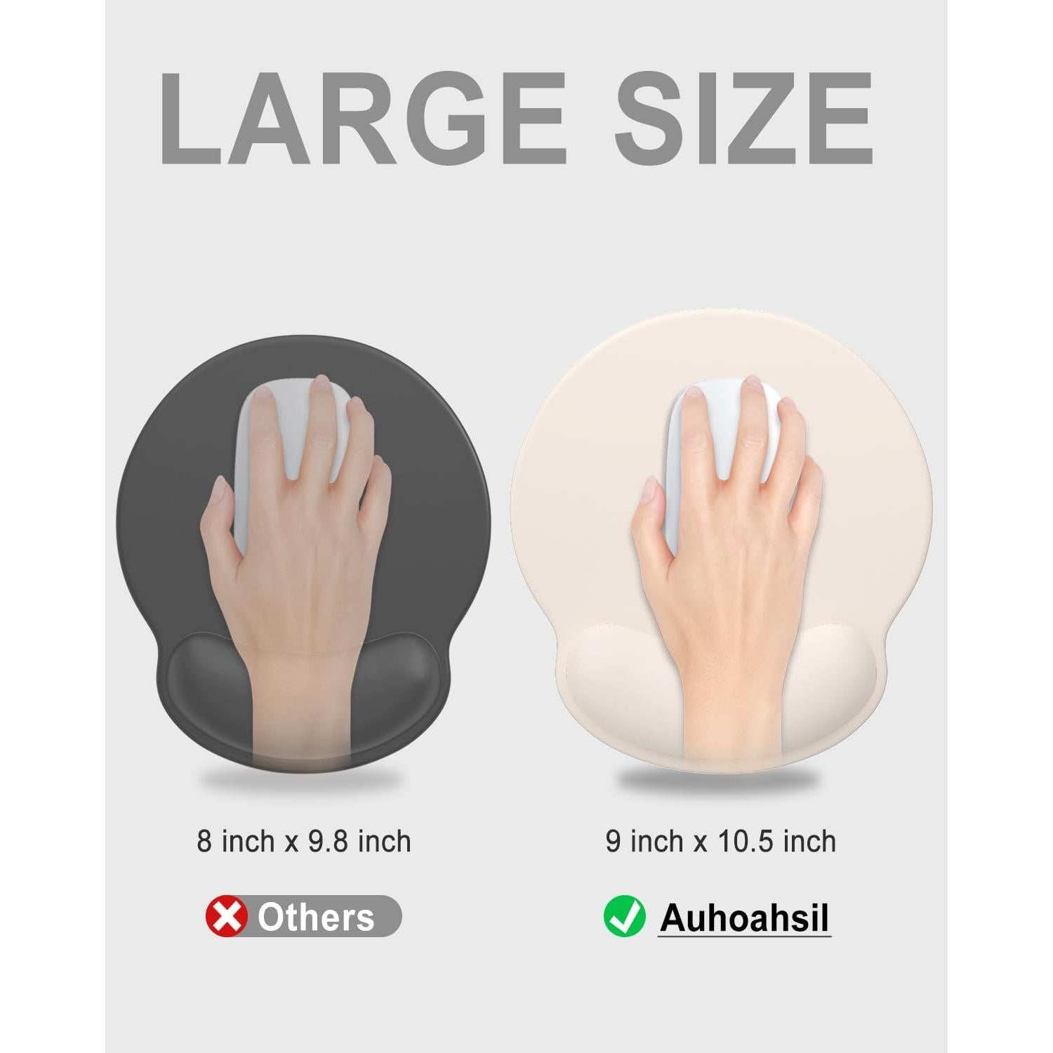 Alfombrilla de Ratón Ergonómica Auhoahsil Beige con Reposamuñecas