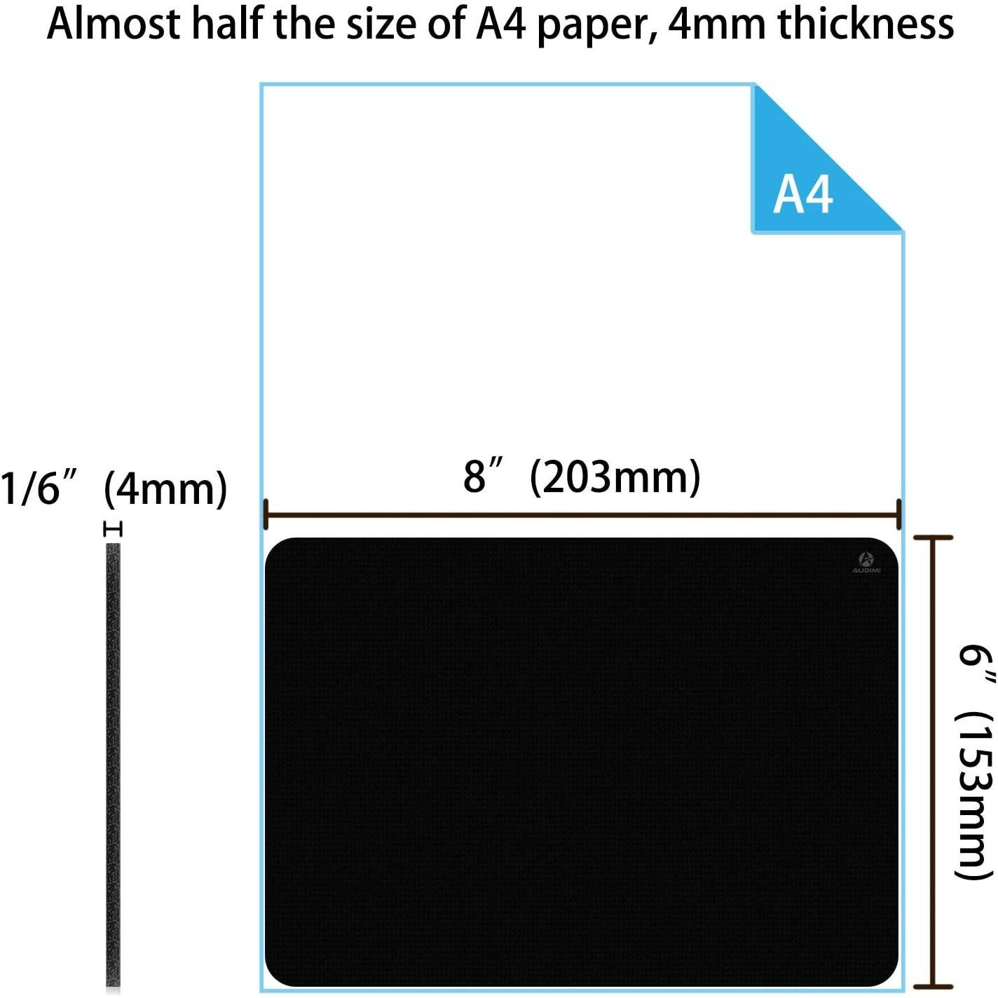 Alfombrilla de Ratón Pequeña Audimi 20.32 x 15.24 cm Negra