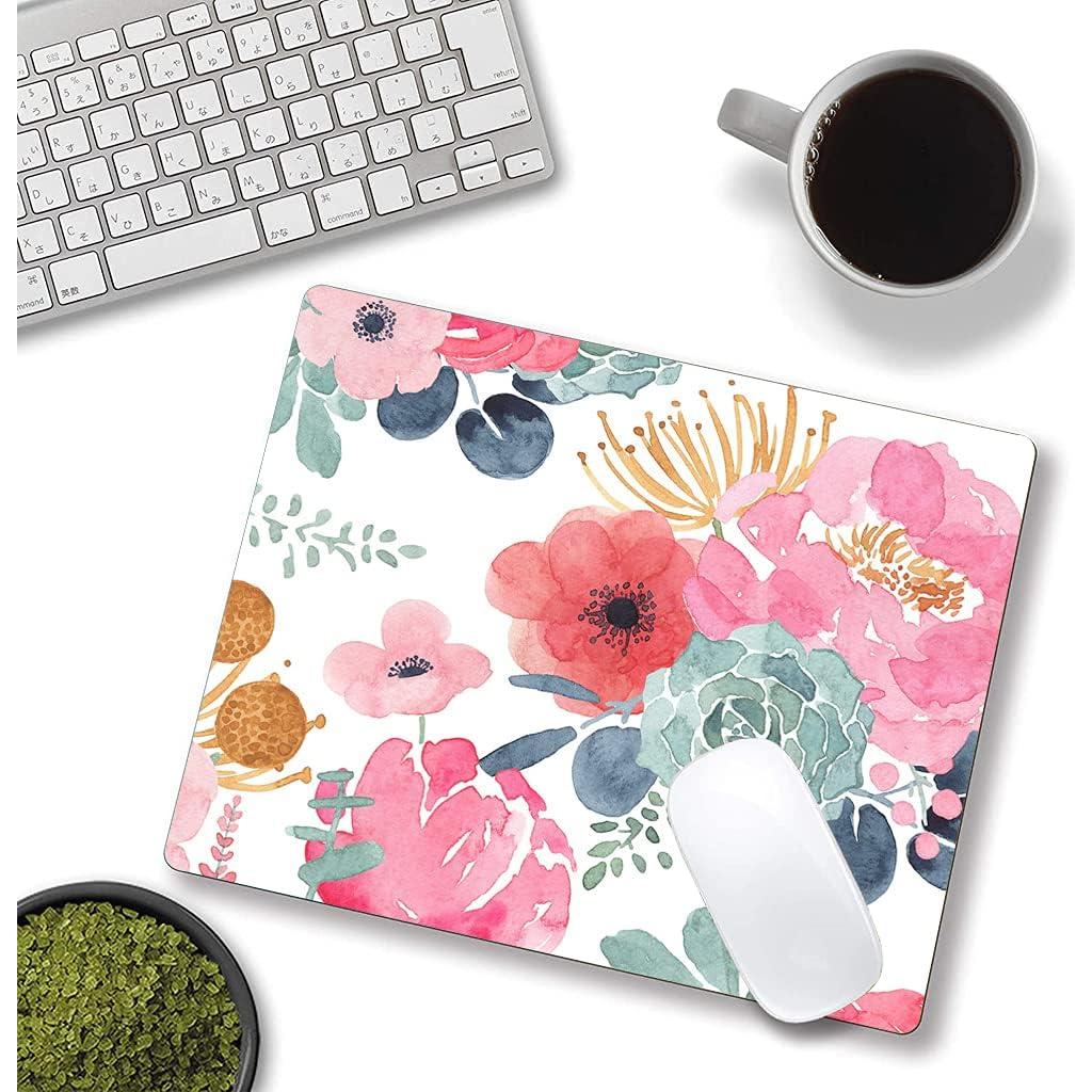 Alfombrilla de Ratón KUOSGM Floral Rosa 24.1x20.1cm Antideslizante