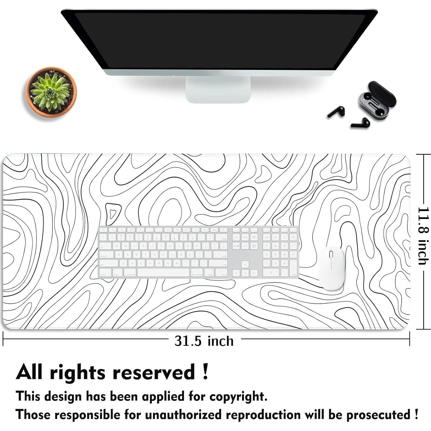 Alfombrilla de Ratón UJoowalk XL Topográfica Blanca 30x80cm