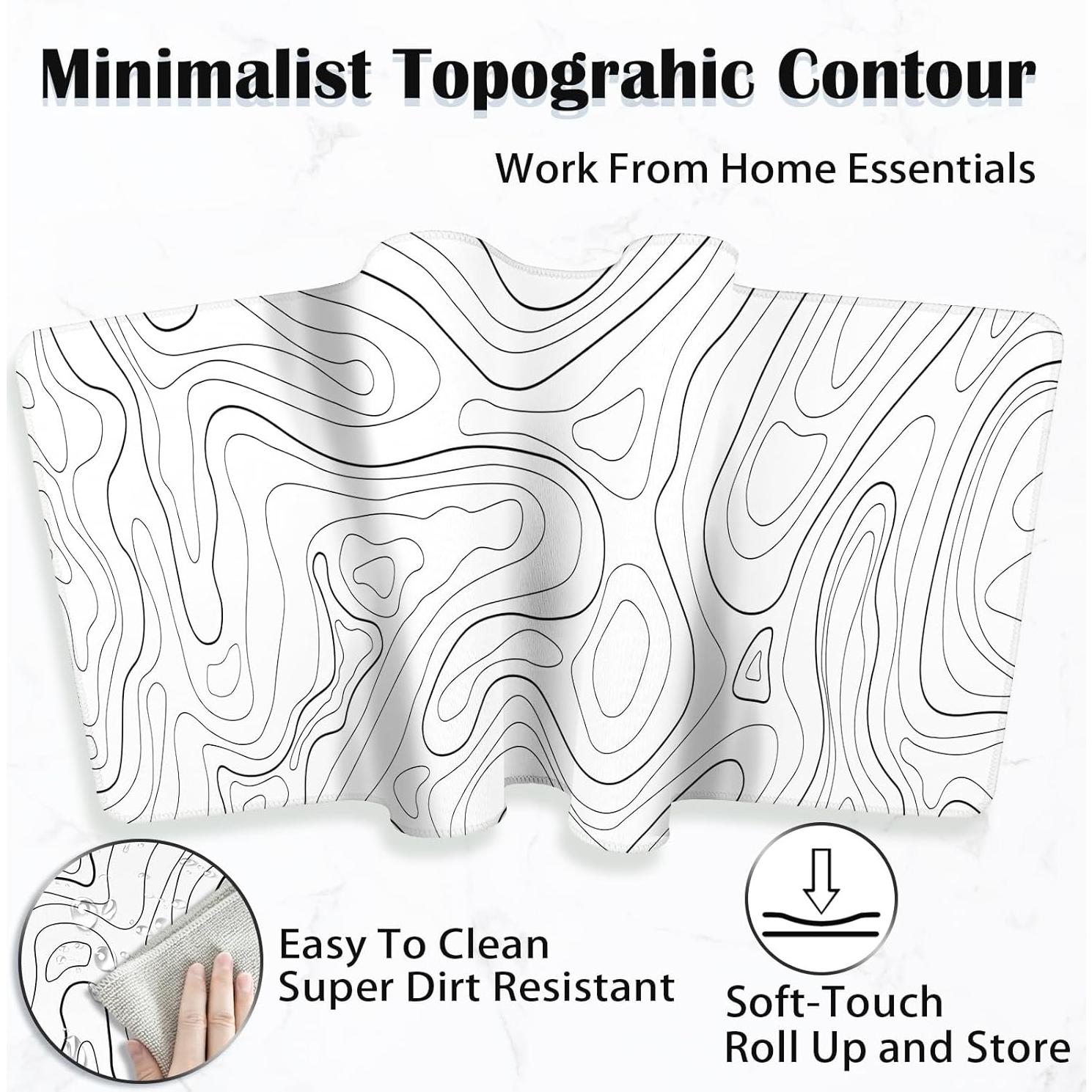 Alfombrilla de Ratón UJoowalk XL Topográfica Blanca 30x80cm