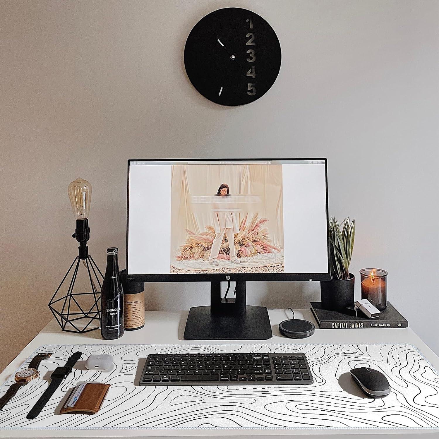 Alfombrilla de Ratón UJoowalk XL Topográfica Blanca 30x80cm