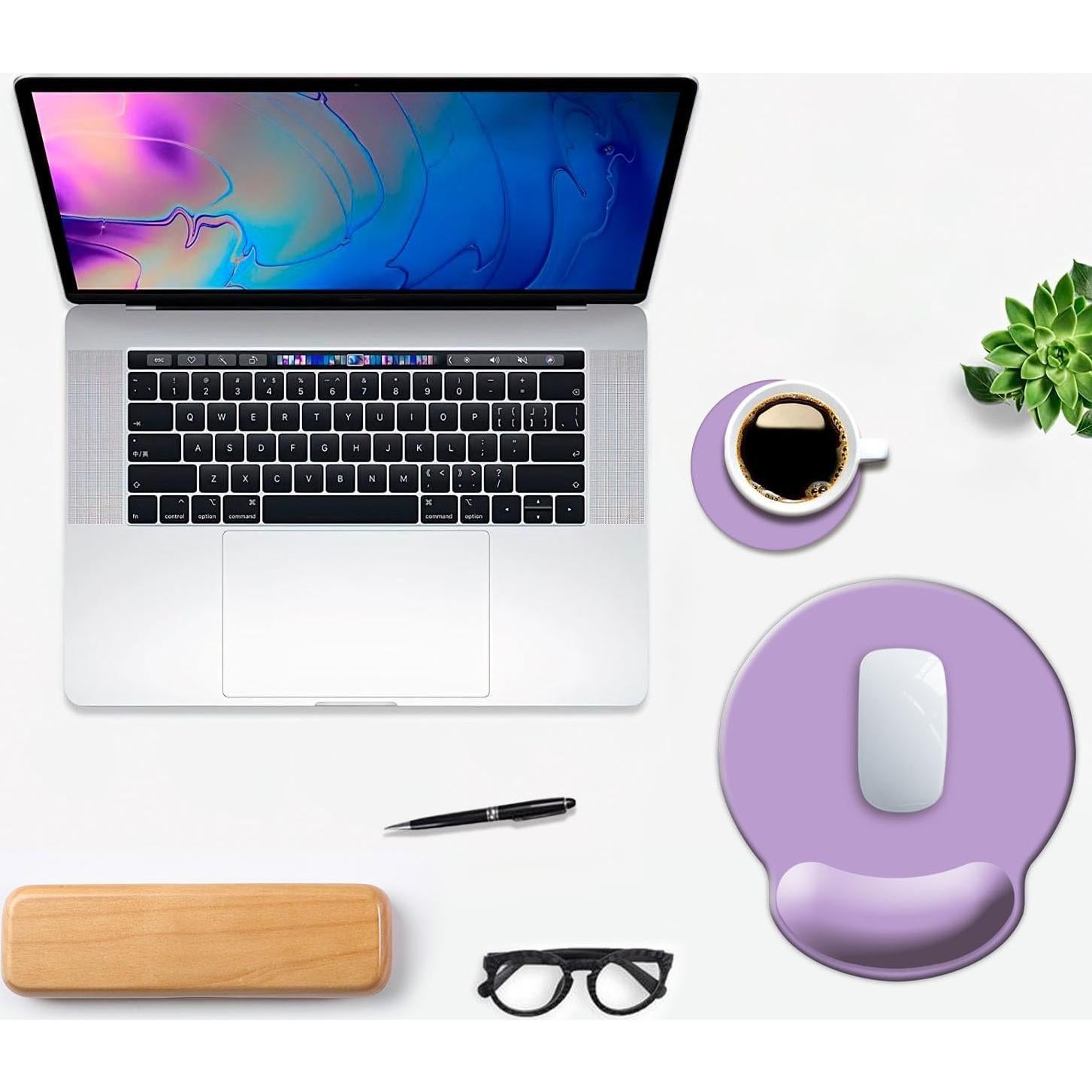 Almohadilla Ergonómica para Ratón DOOKE Púrpura Clavo 24.89x23.11cm