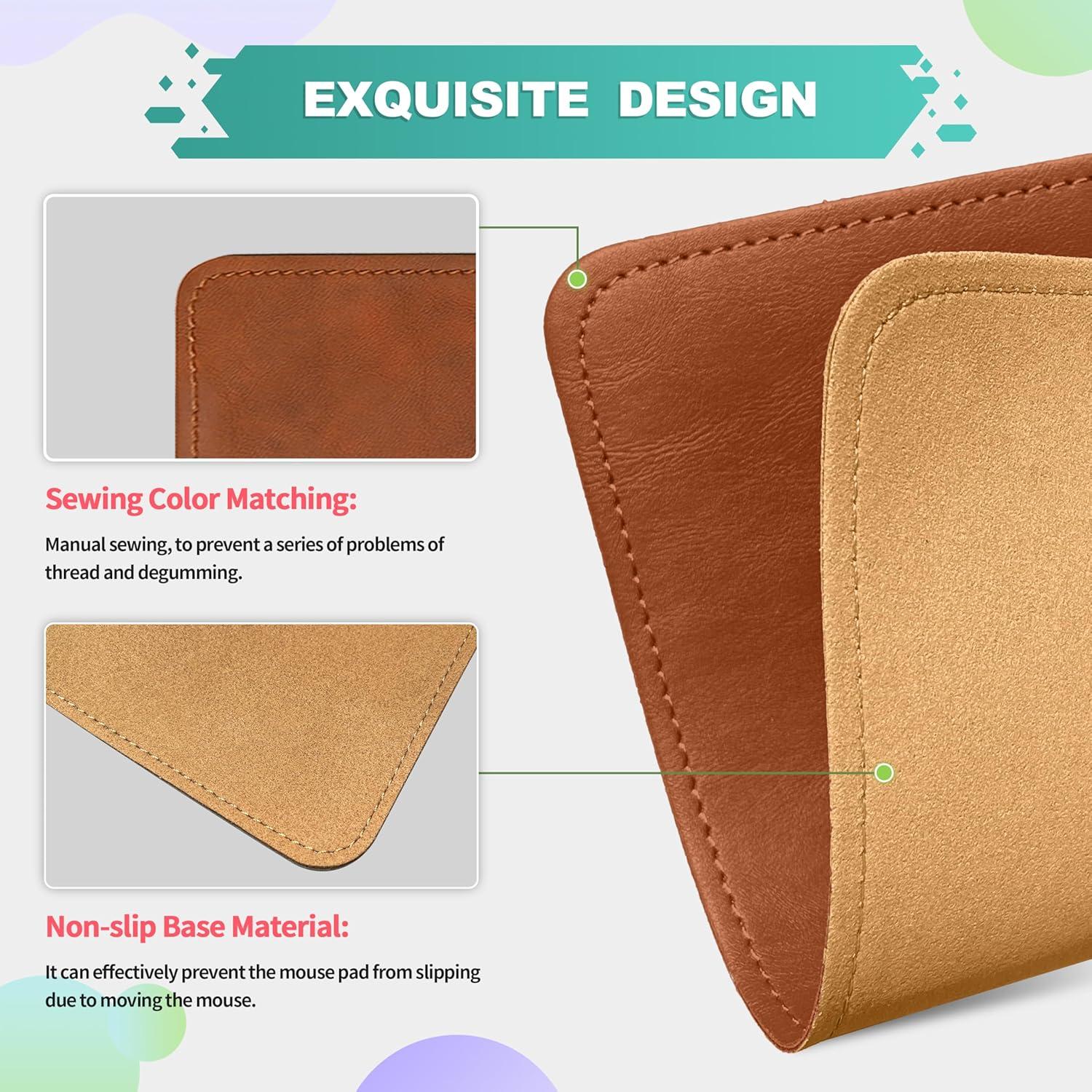 Alfombrilla de Ratón Besezx PU Marrón Caramelo 20.32x27.94 cm