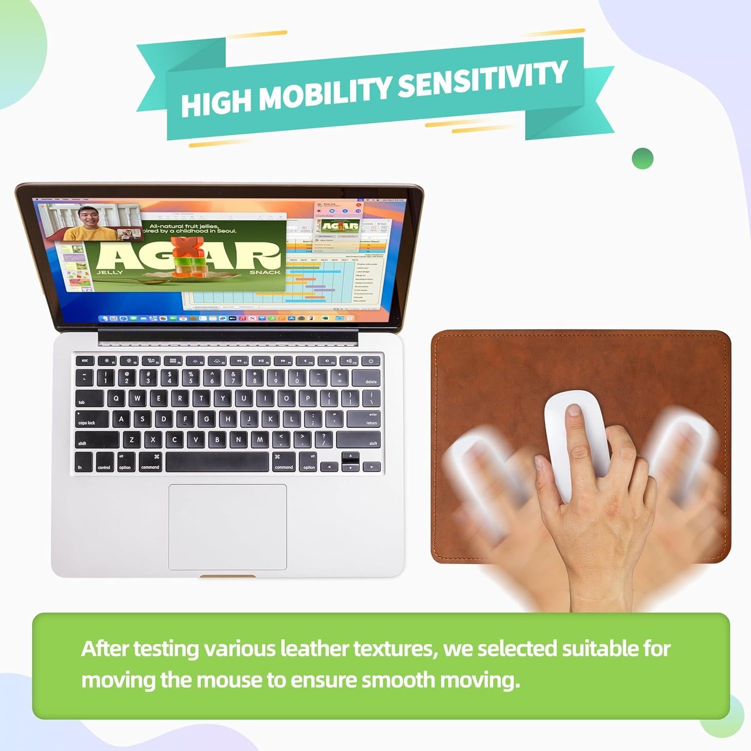 Alfombrilla de Ratón Besezx PU Marrón Caramelo 20.32x27.94 cm