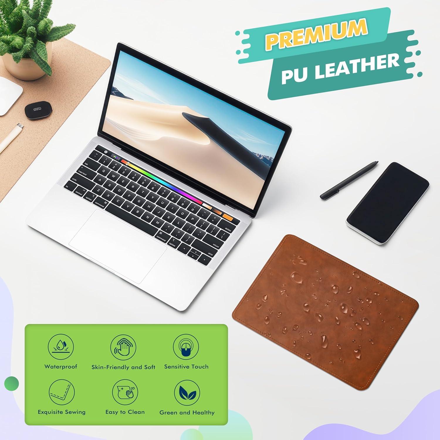 Alfombrilla de Ratón Besezx PU Marrón Caramelo 20.32x27.94 cm