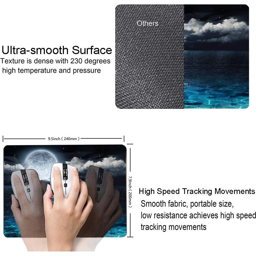 Alfombrilla de Ratón IMAYONDIA Cuadrada Océano y Luna 240x200mm