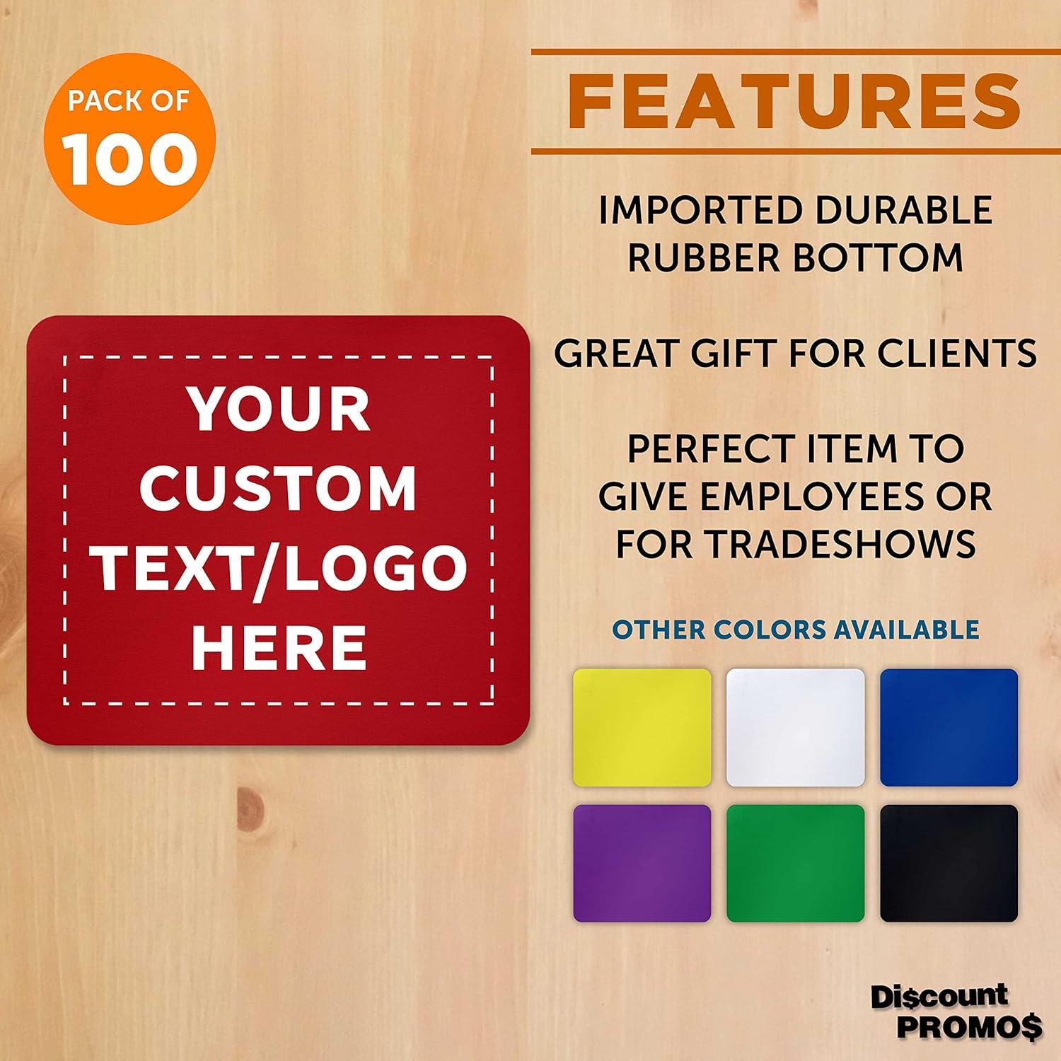 Juego de 100 Alfombrillas de Ratón Personalizadas Rojo