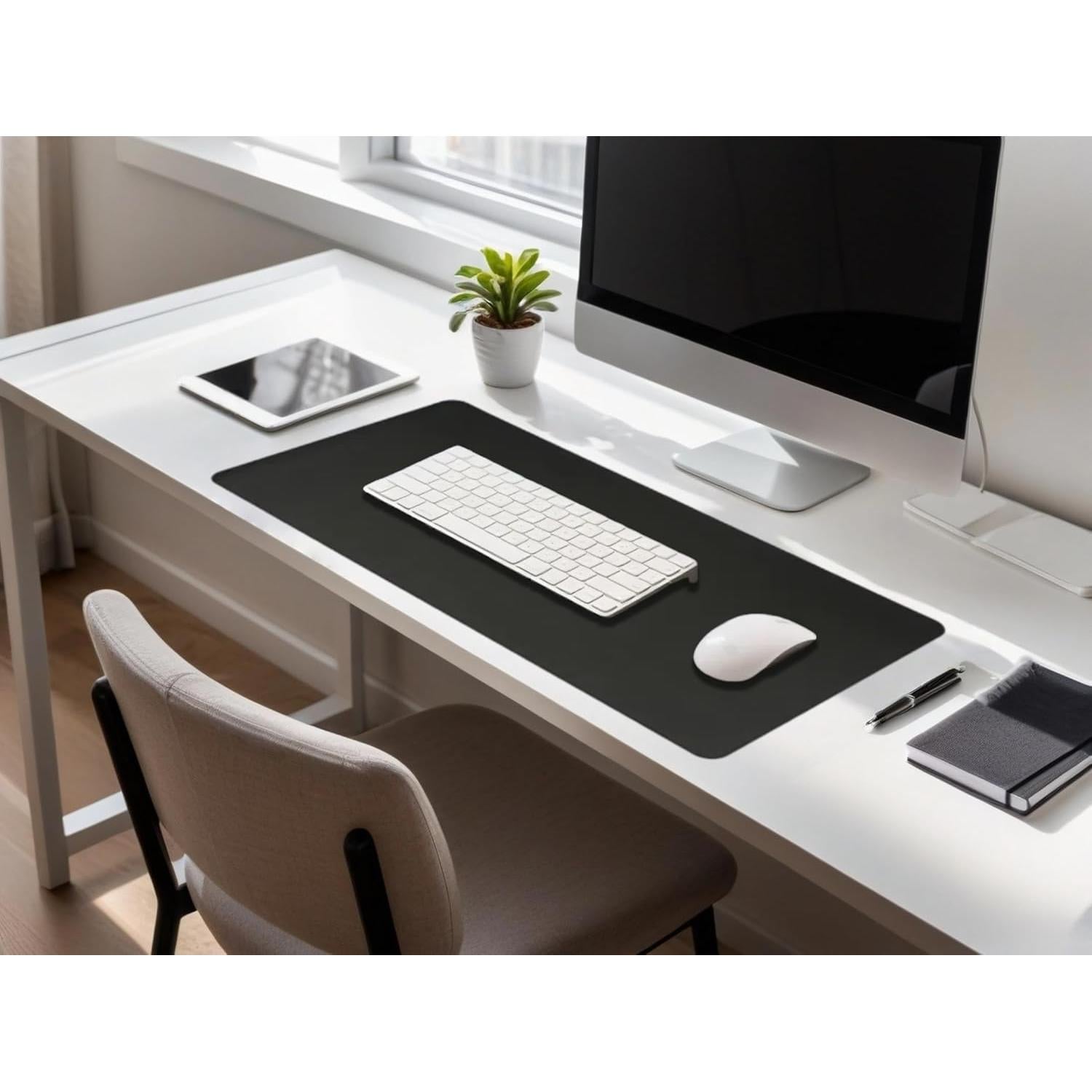 Alfombrilla de Escritorio QSYZAIL 80x40 cm Cuero Sintético Antideslizante