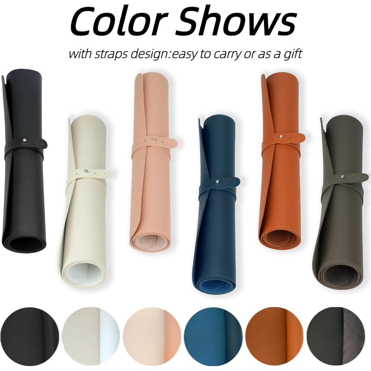 Alfombrilla de Escritorio QSYZAIL 80x40 cm Cuero Sintético Antideslizante