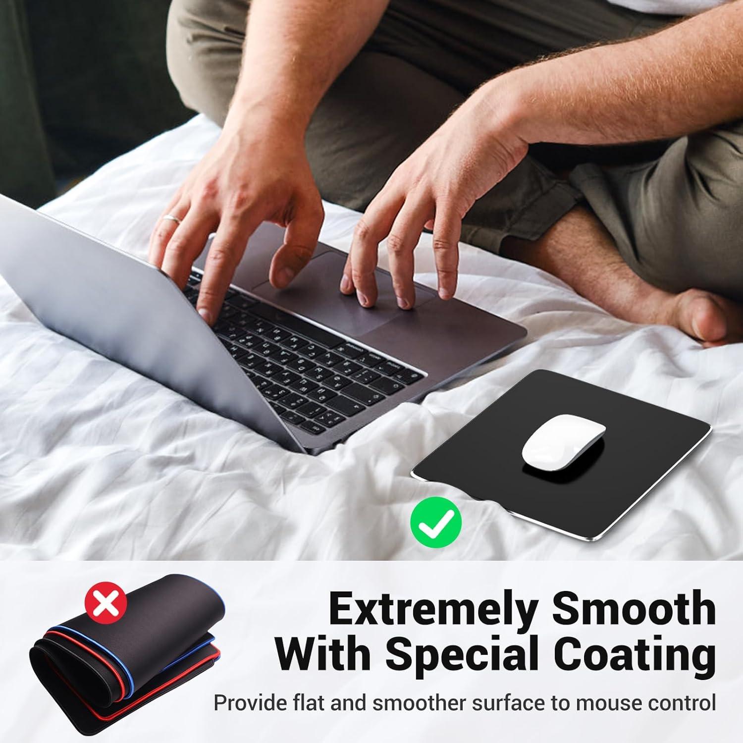 Alfombrilla de Ratón de Aluminio HONKID 23x18 cm Negra