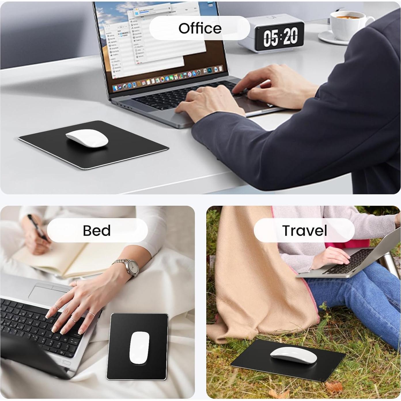 Alfombrilla de Ratón de Aluminio HONKID 23x18 cm Negra