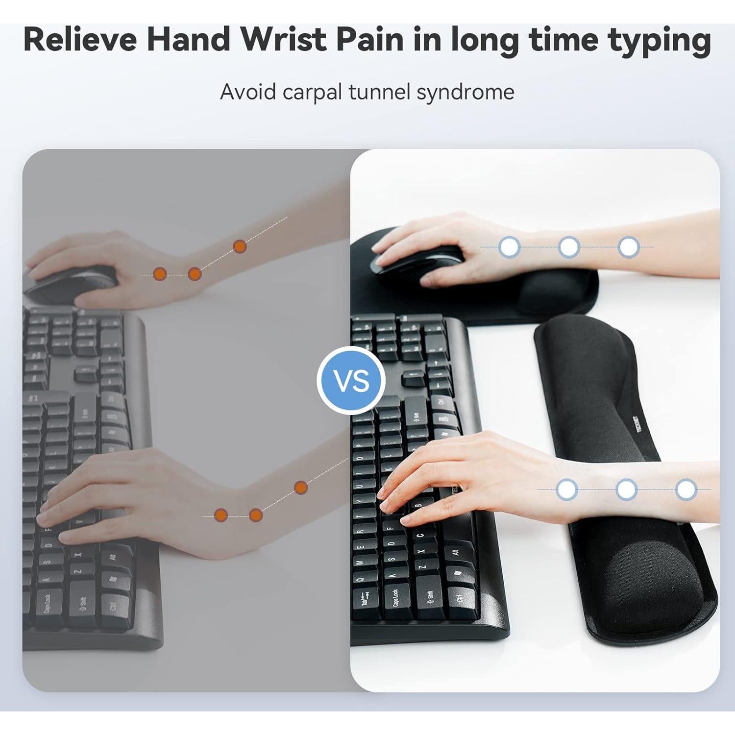 Juego de Reposamuñecas Ergonómico TECKNET G107 Negro