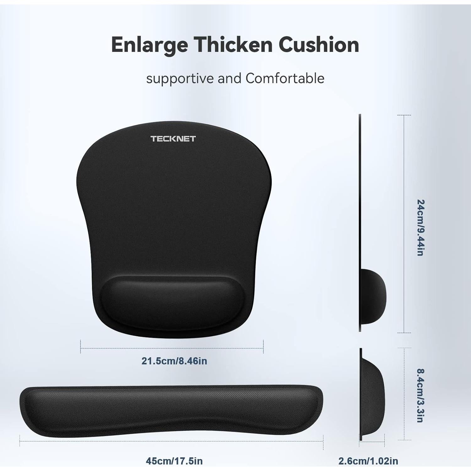 Juego de Reposamuñecas Ergonómico TECKNET G107 Negro