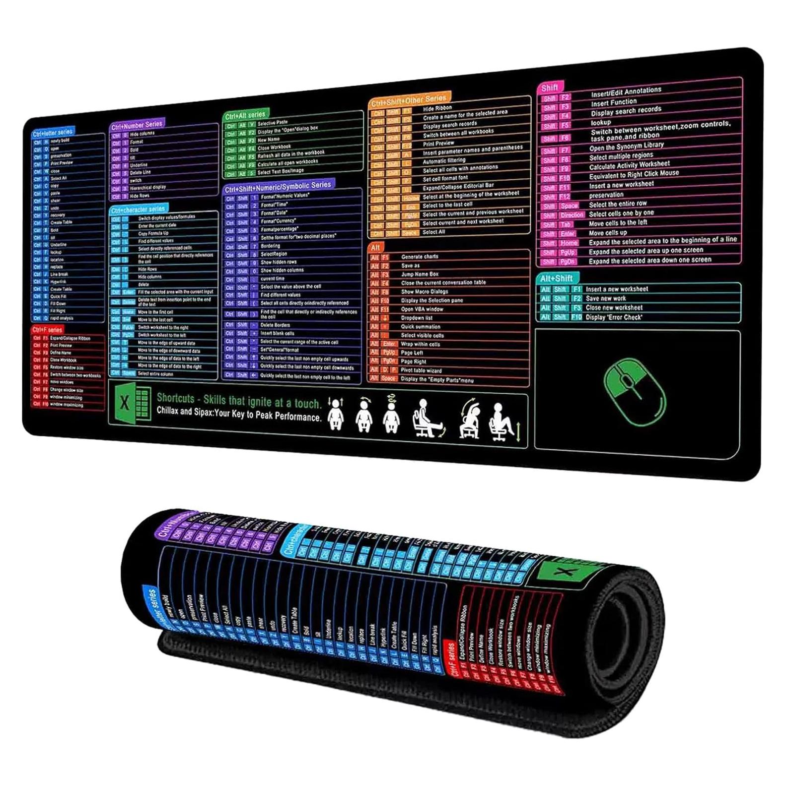 Alfombrilla de Ratón XL Kongwa con Trucos de Excel 800x300mm