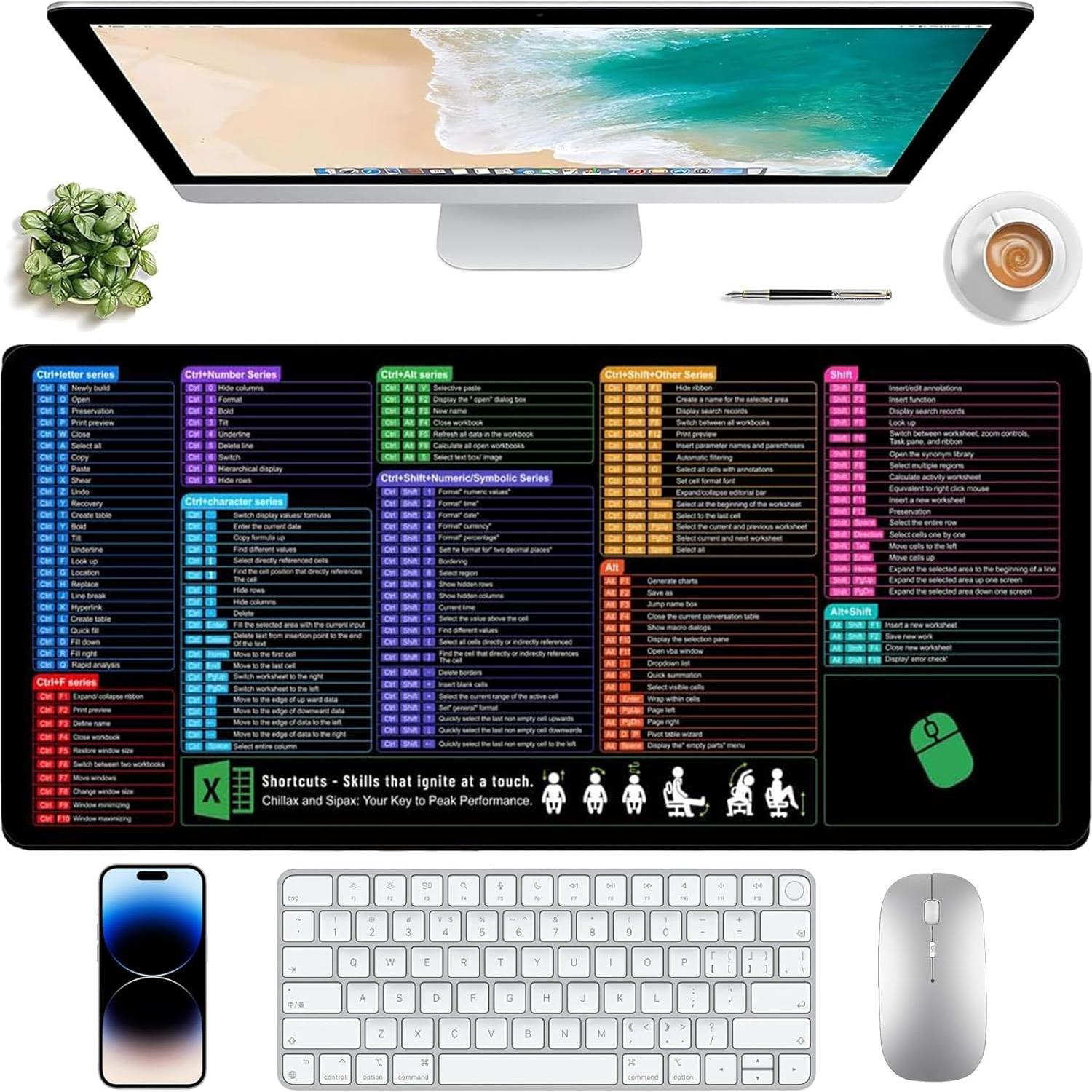 Alfombrilla de Ratón XL Kongwa con Trucos de Excel 800x300mm