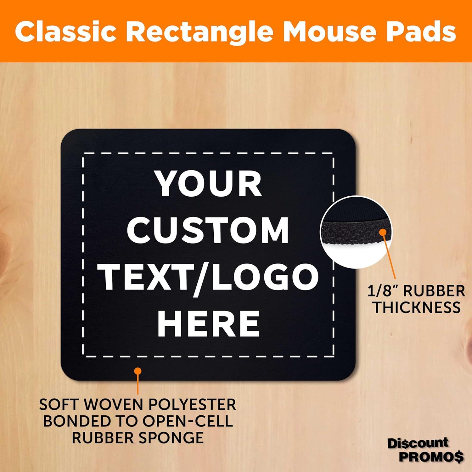 Juego de Mousepads Rectangulares Personalizados 10/50/100 Unidades - Negro