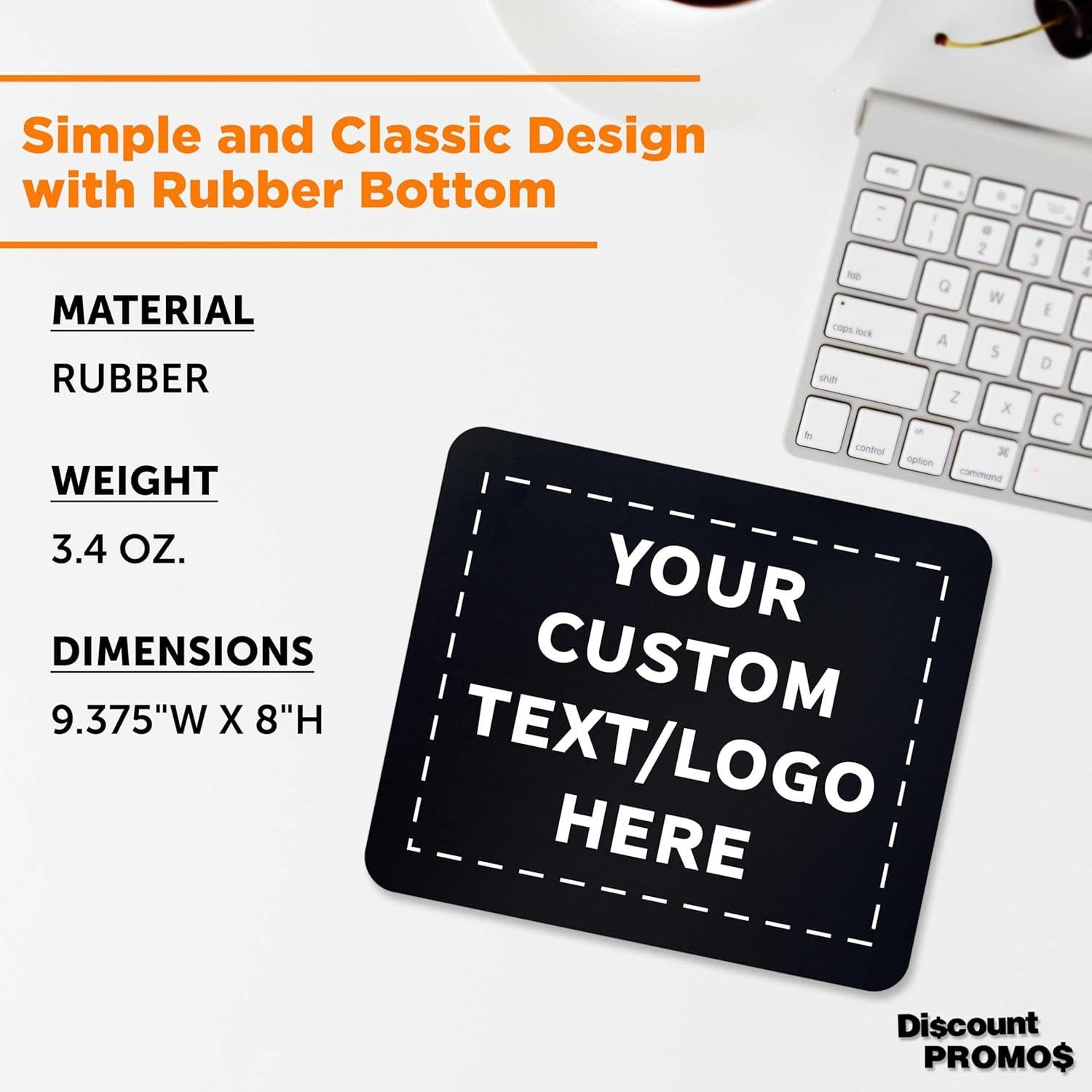 Juego de Mousepads Rectangulares Personalizados 10/50/100 Unidades - Negro