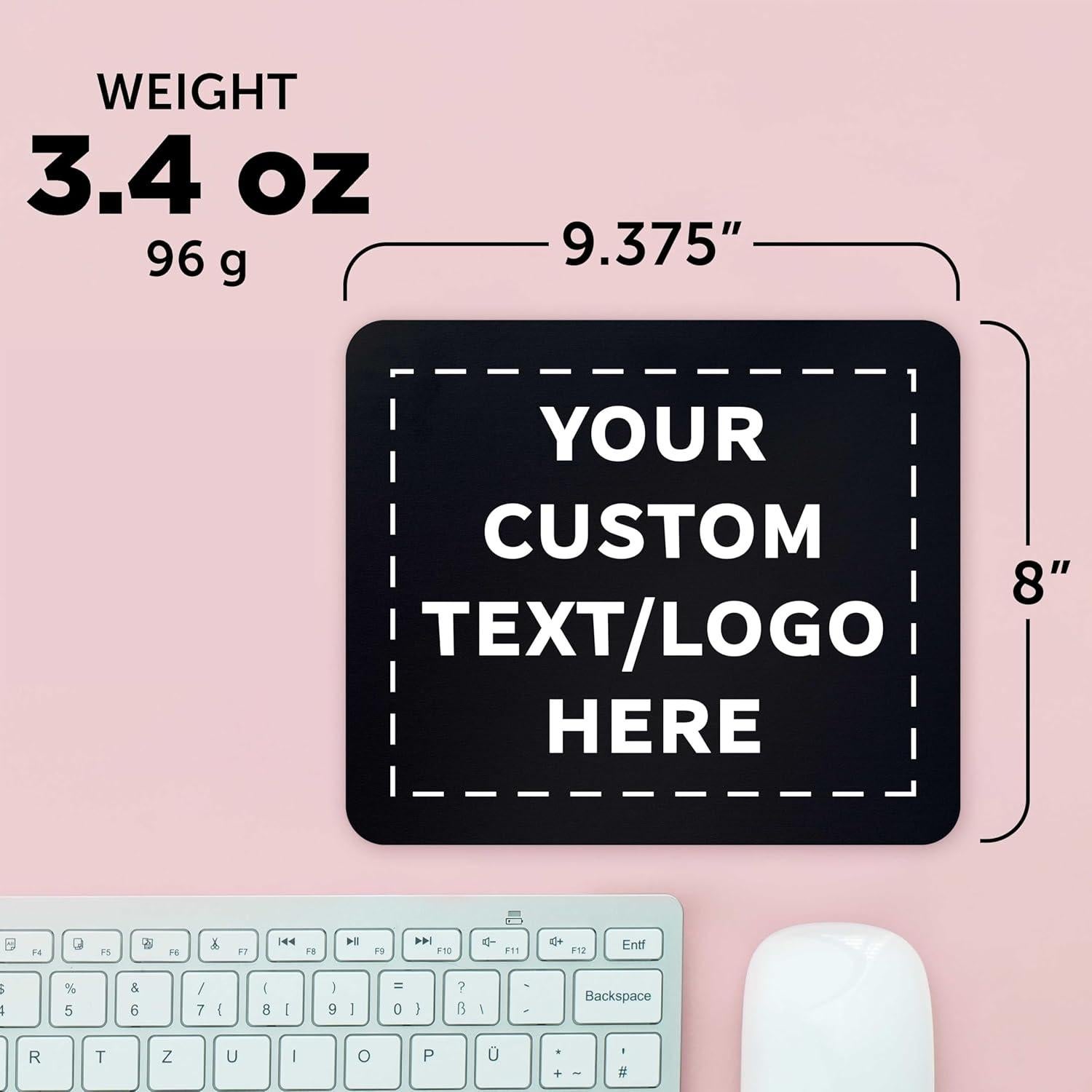 Juego de Mousepads Rectangulares Personalizados 10/50/100 Unidades - Negro