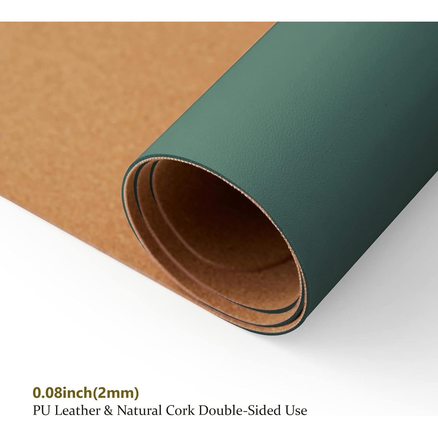 Alfombrilla de Corcho Doble Cara HOMIEAZICOZI 80x40cm Verde Oscuro