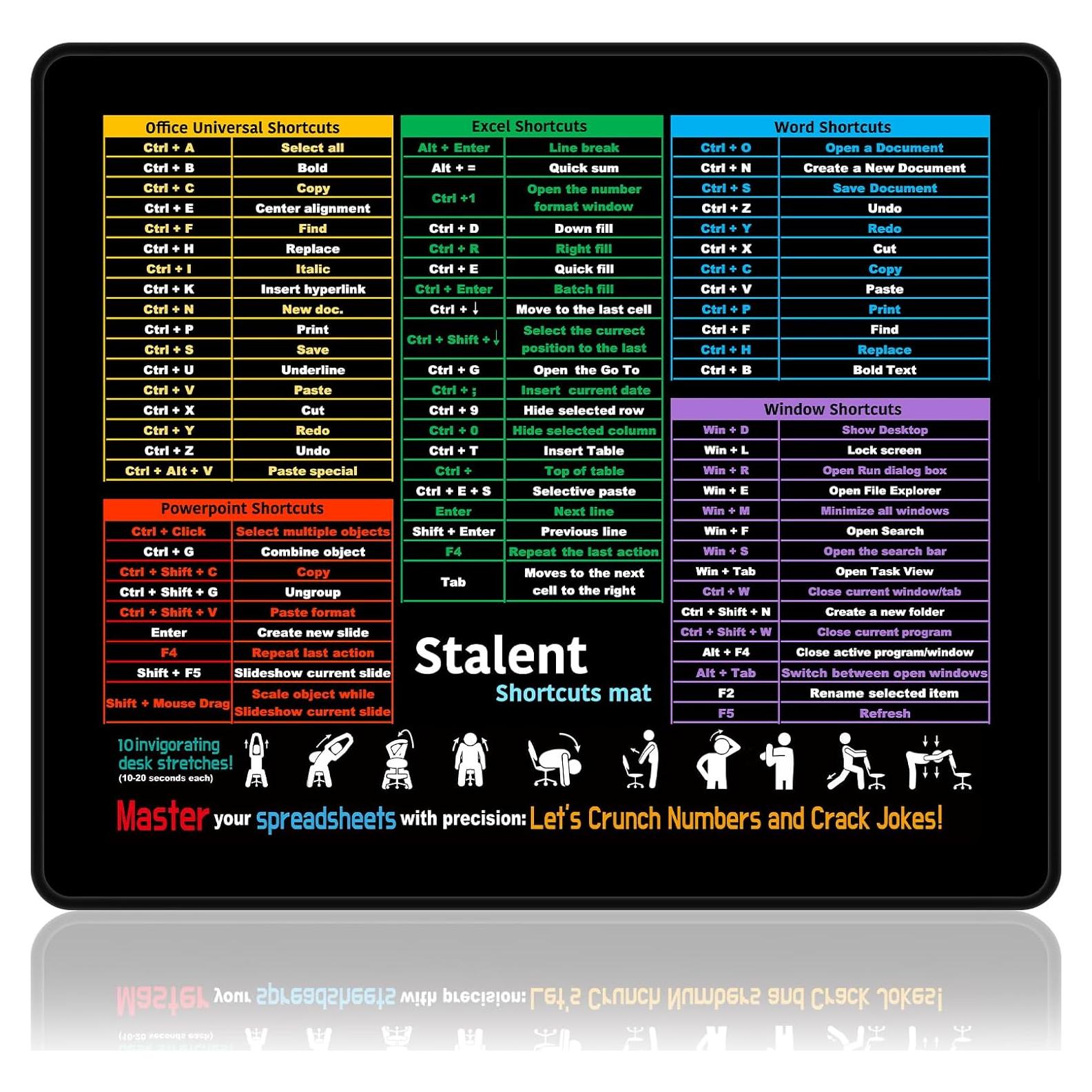 Alfombrilla de Ratón Zoolyx 30x25 cm con Atajos de Excel