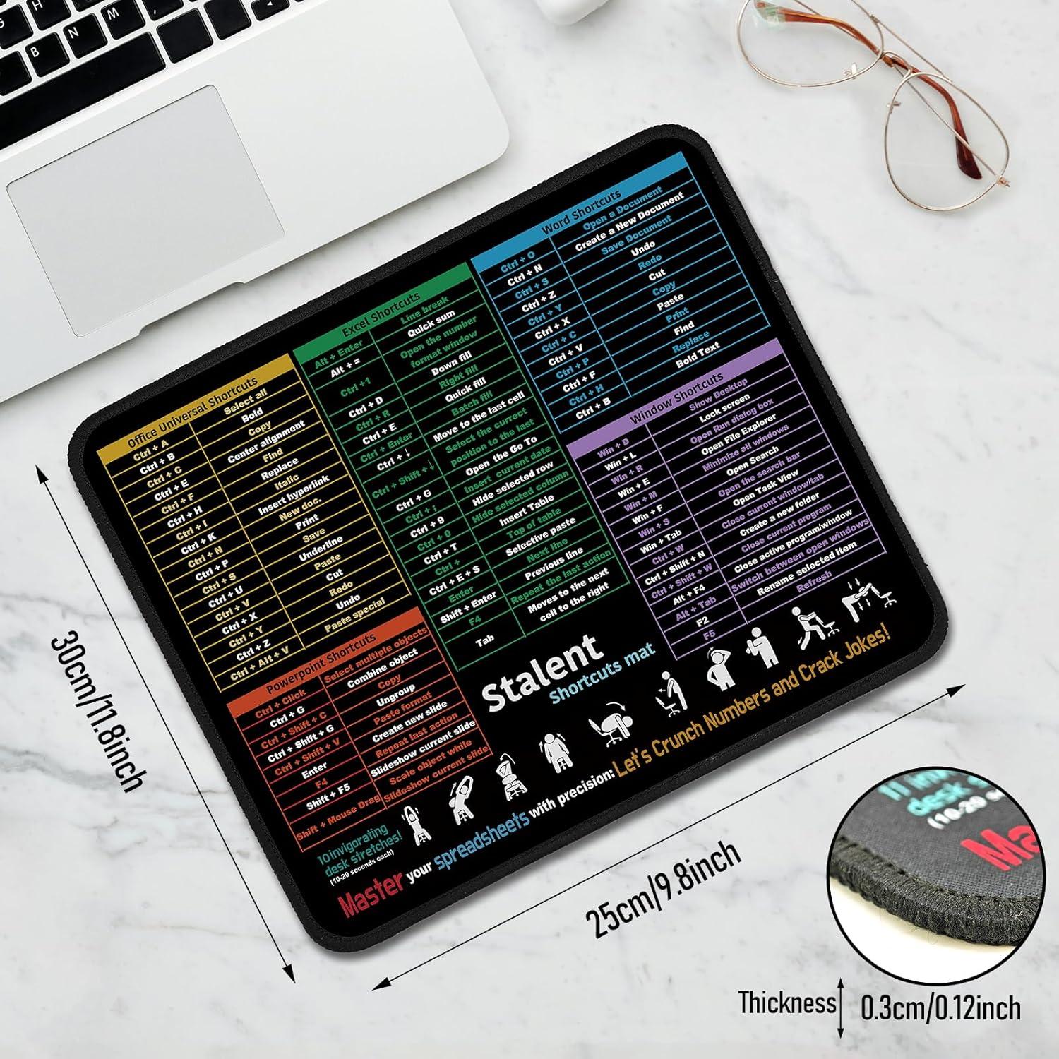 Alfombrilla de Ratón Zoolyx 30x25 cm con Atajos de Excel