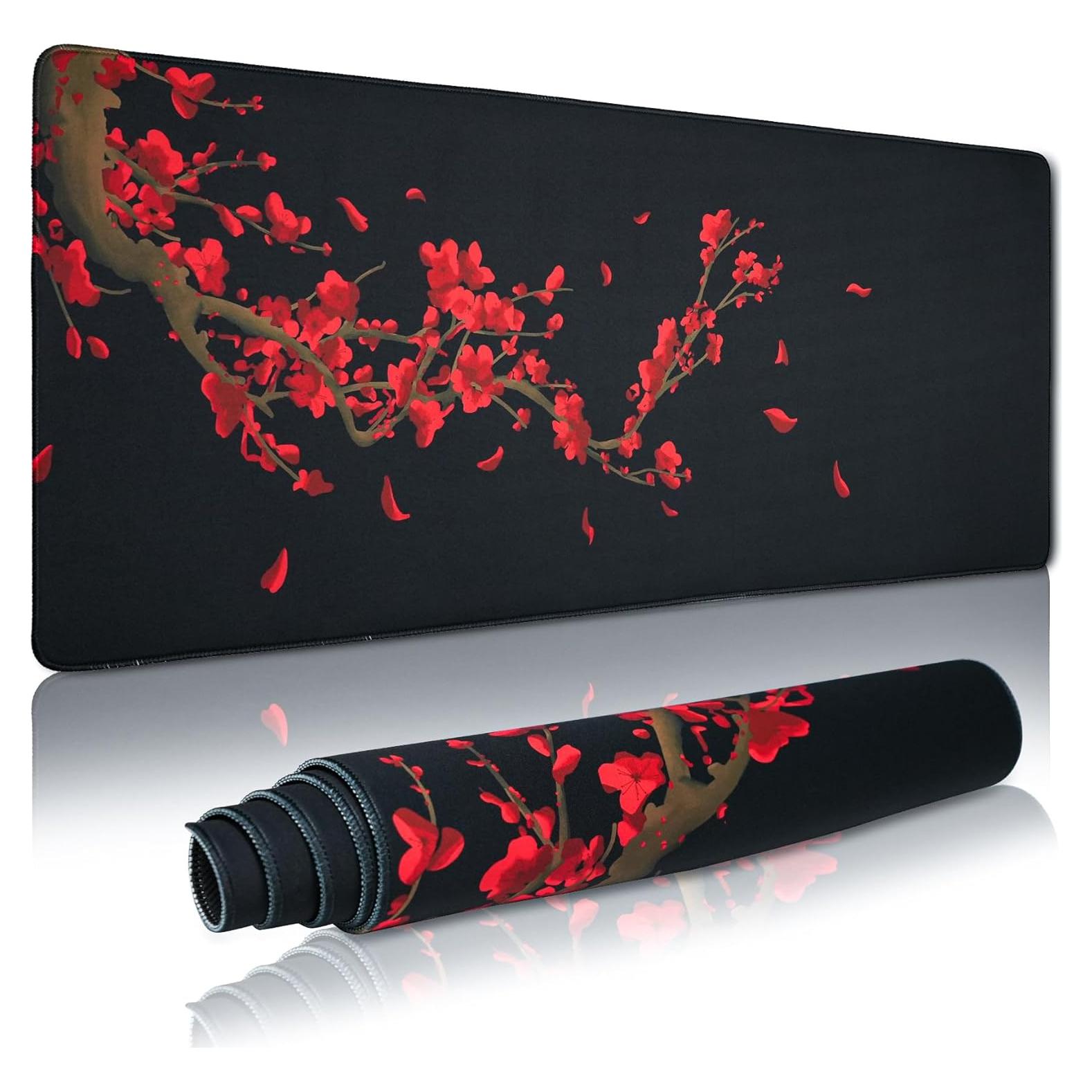 Alfombrilla de Ratón Grande GMKWTL Flores de Ciruelo XXL 90x40 cm