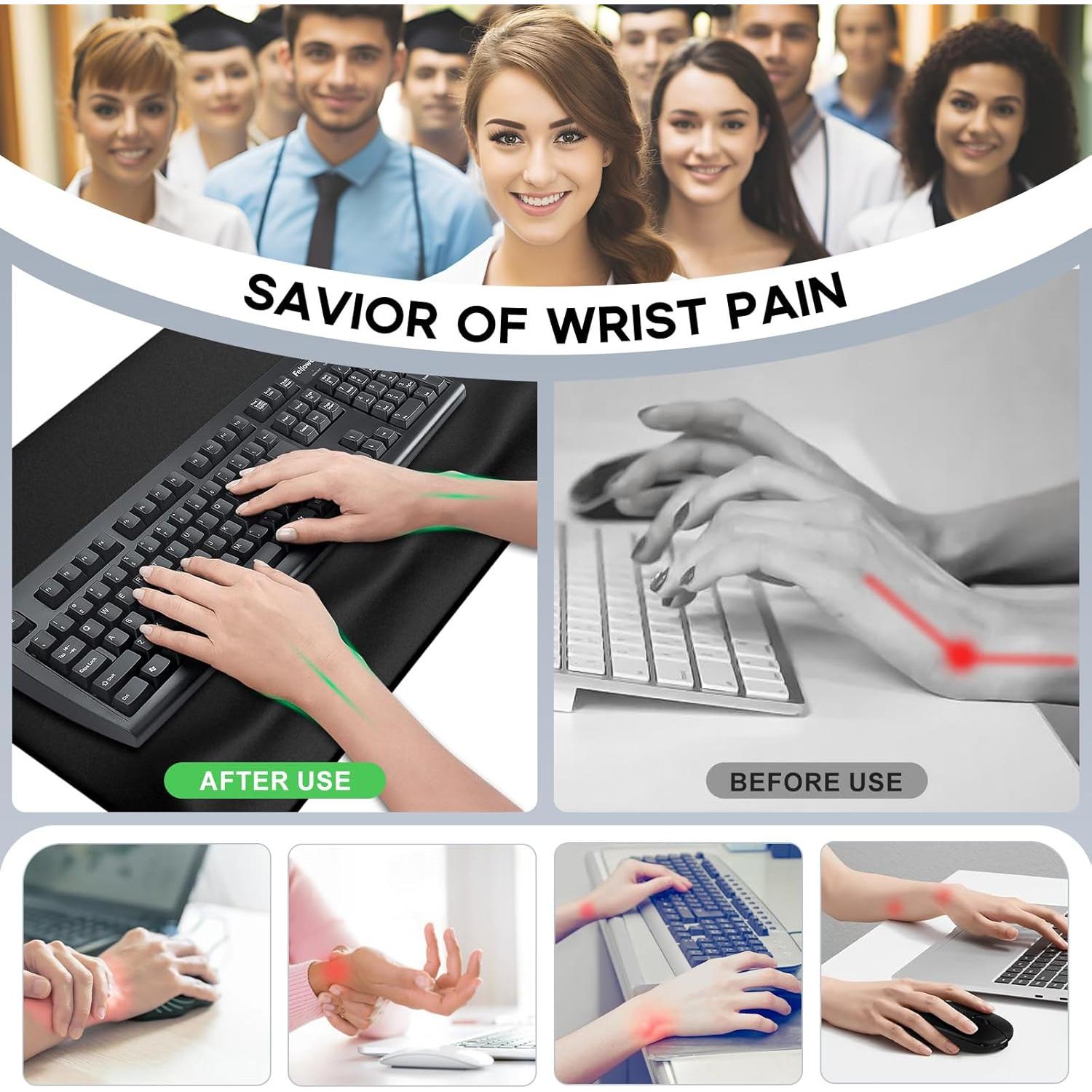 Almohadilla Grande para Ratón JIKIOU con Reposamuñecas 74.9x37.9 cm