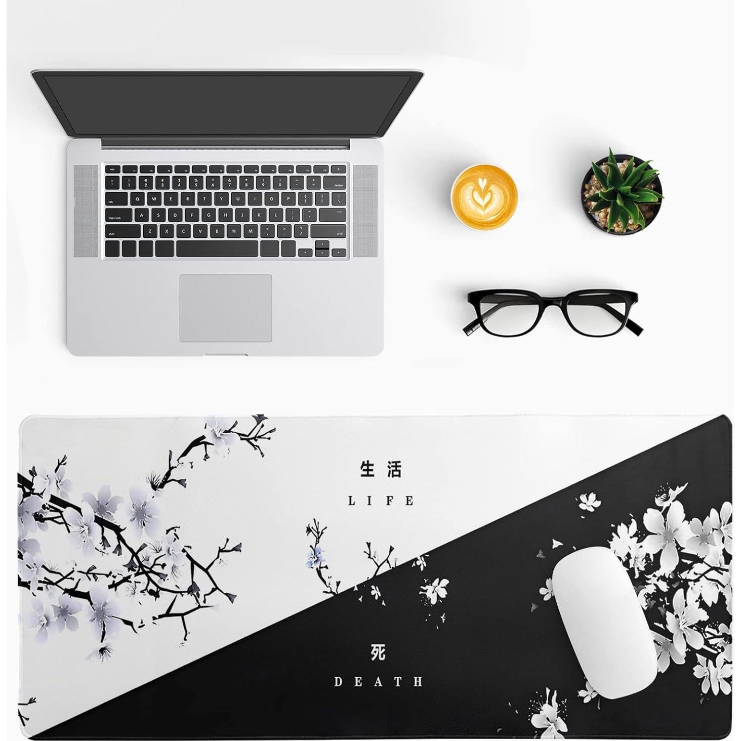 Alfombrilla de Ratón Siski Negra y Blanca 80x30 cm Antideslizante