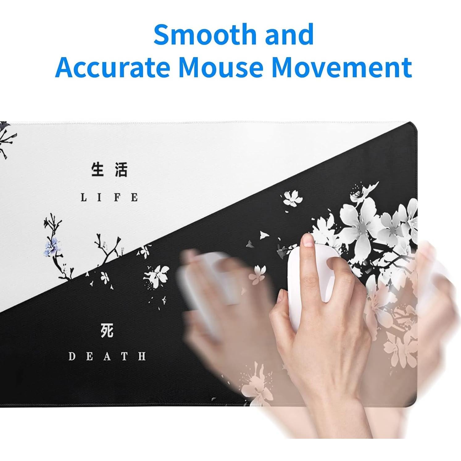 Alfombrilla de Ratón Siski Negra y Blanca 80x30 cm Antideslizante