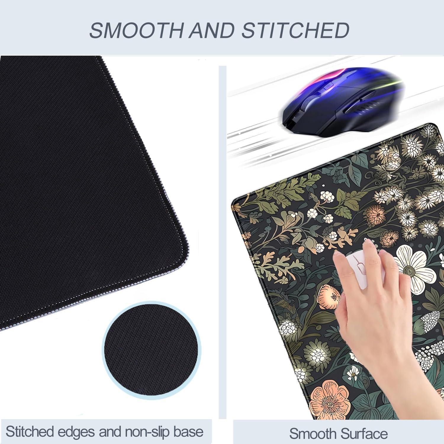 Alfombrilla de Escritorio Nasdalgias XXL Flores Oscuras 80x40cm