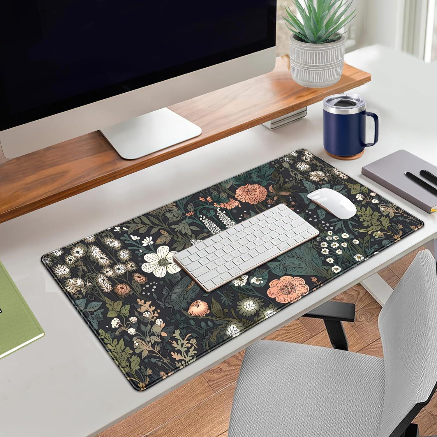 Alfombrilla de Escritorio Nasdalgias XXL Flores Oscuras 80x40cm