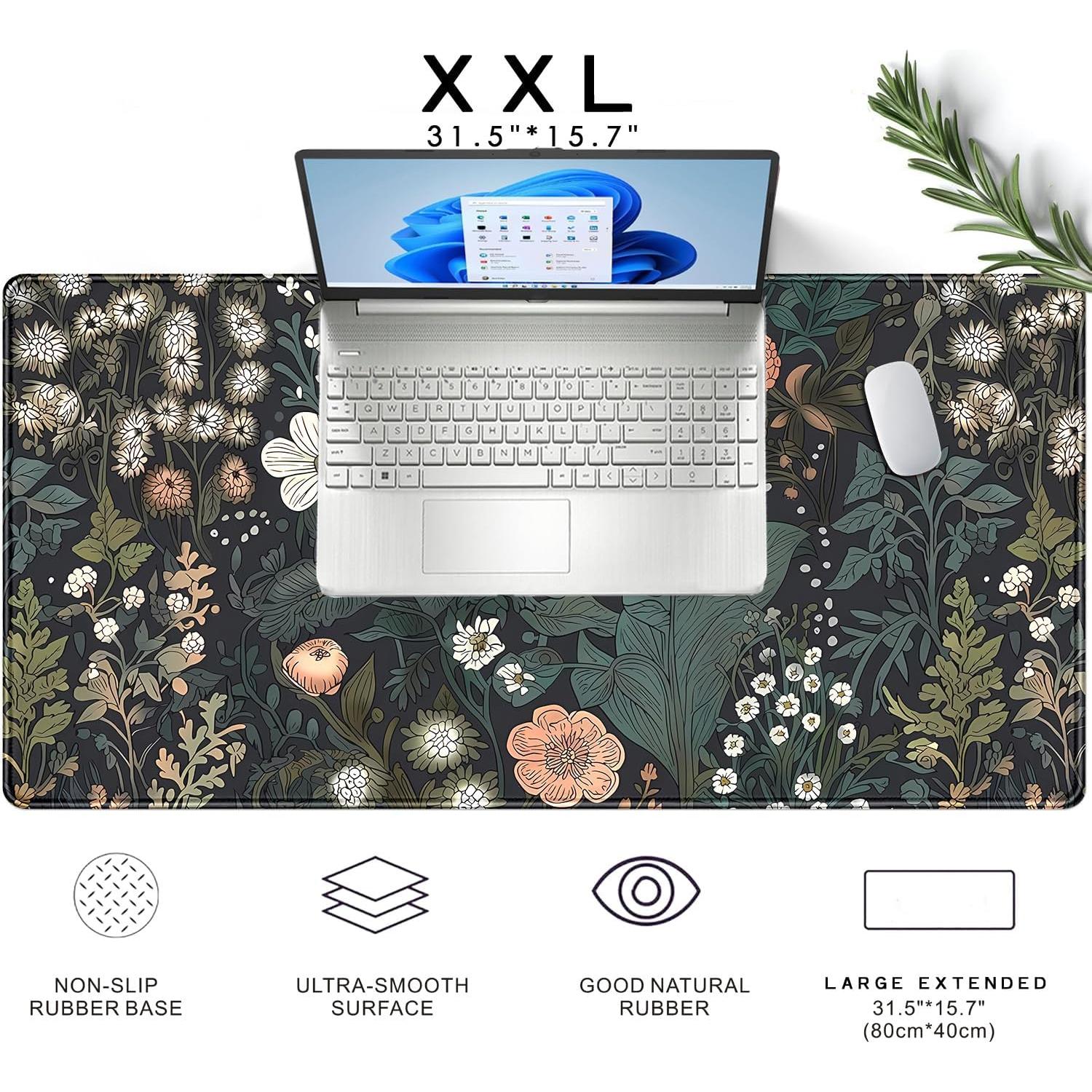 Alfombrilla de Escritorio Nasdalgias XXL Flores Oscuras 80x40cm