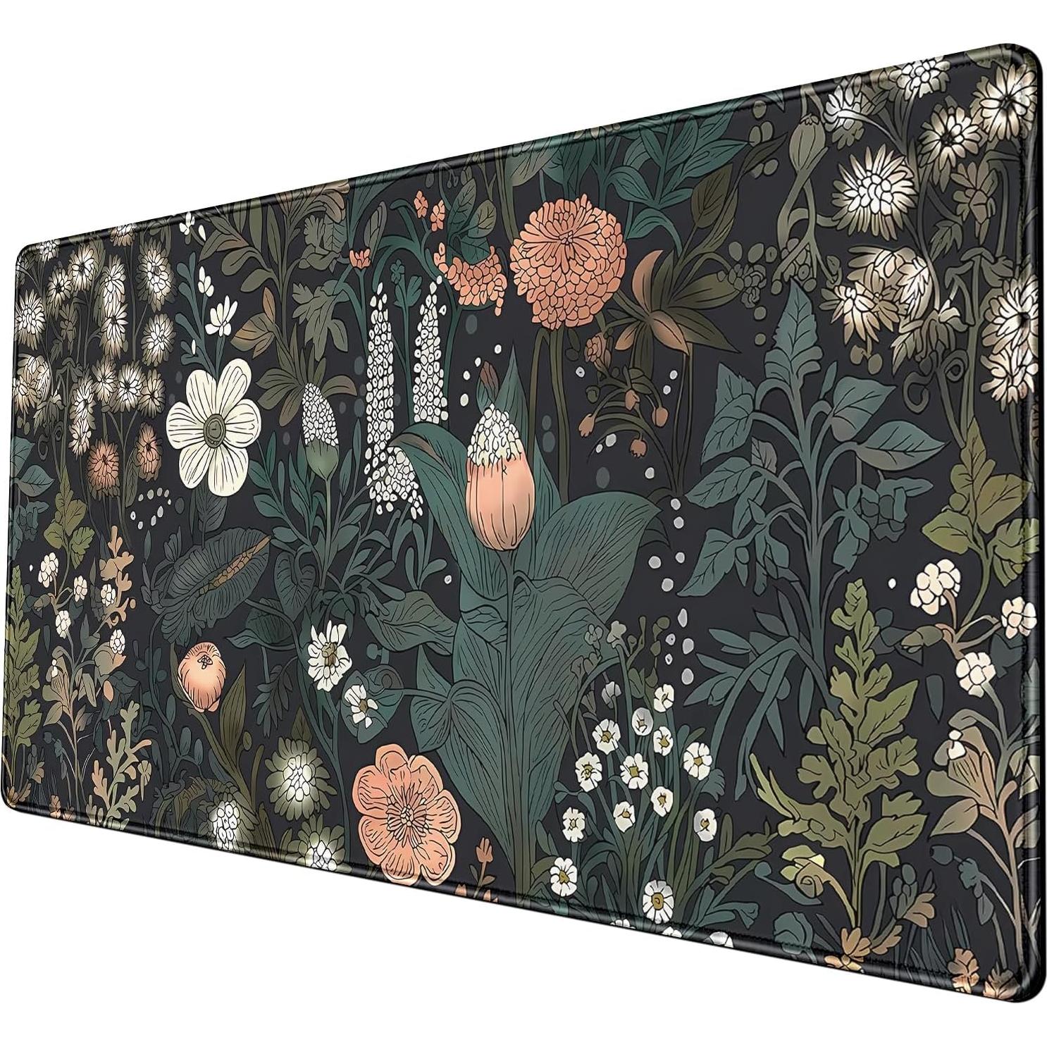 Alfombrilla de Escritorio Nasdalgias XXL Flores Oscuras 80x40cm