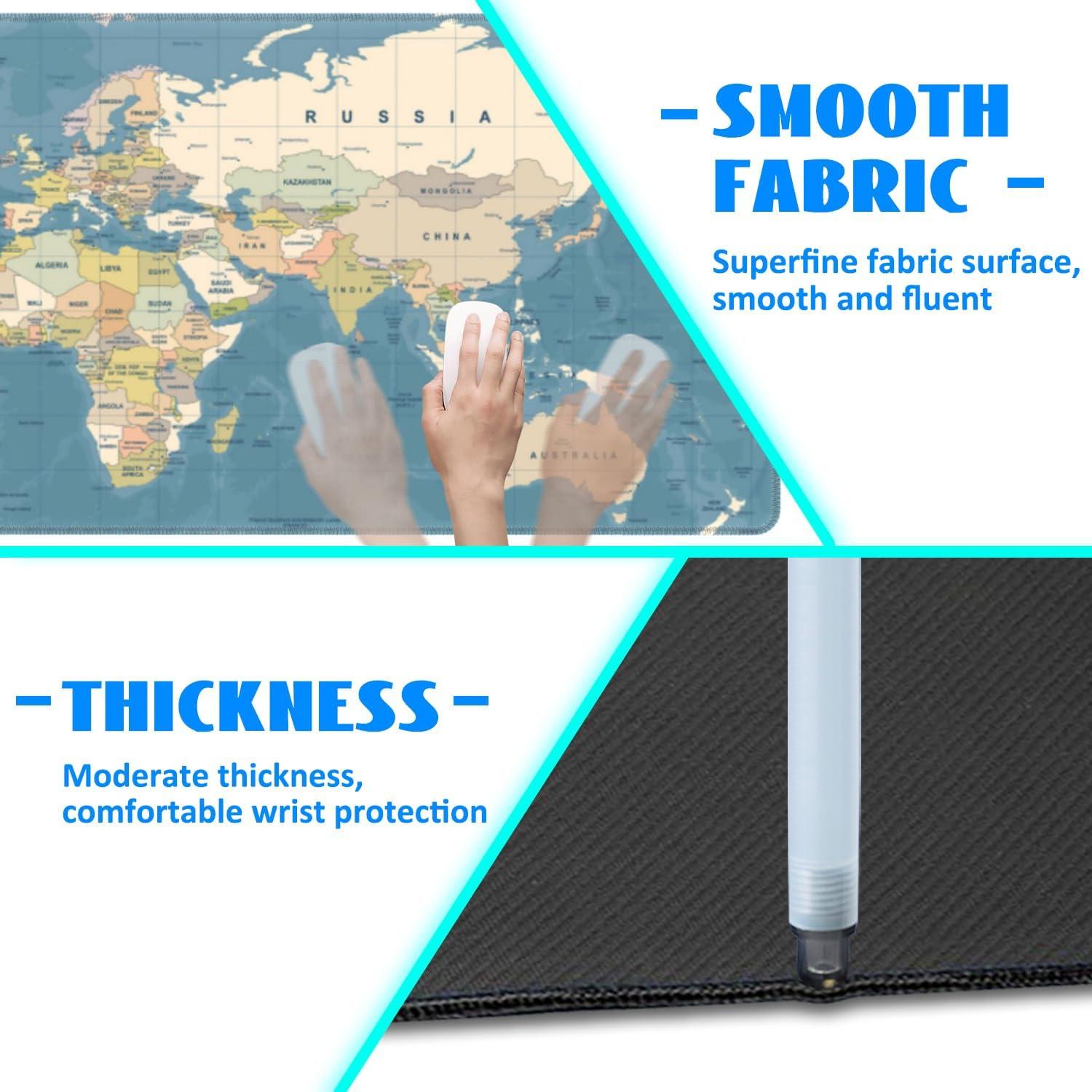 Alfombrilla de Escritorio Antideslizante KOAIWPAE Mapa Mundial Azul 90x40cm