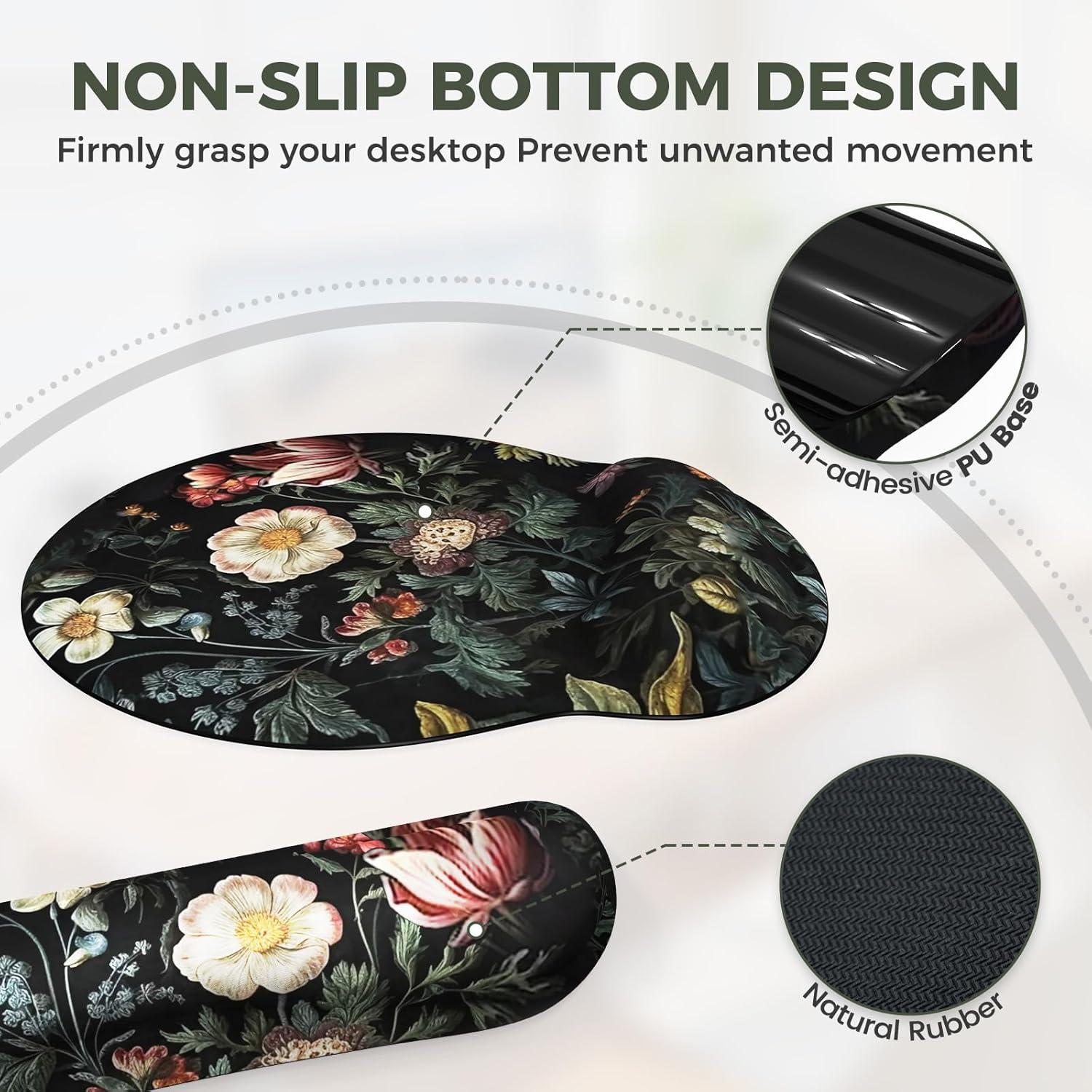 Alfombrilla de Escritorio Ergonómica iCasso Floral XXL 90x40cm