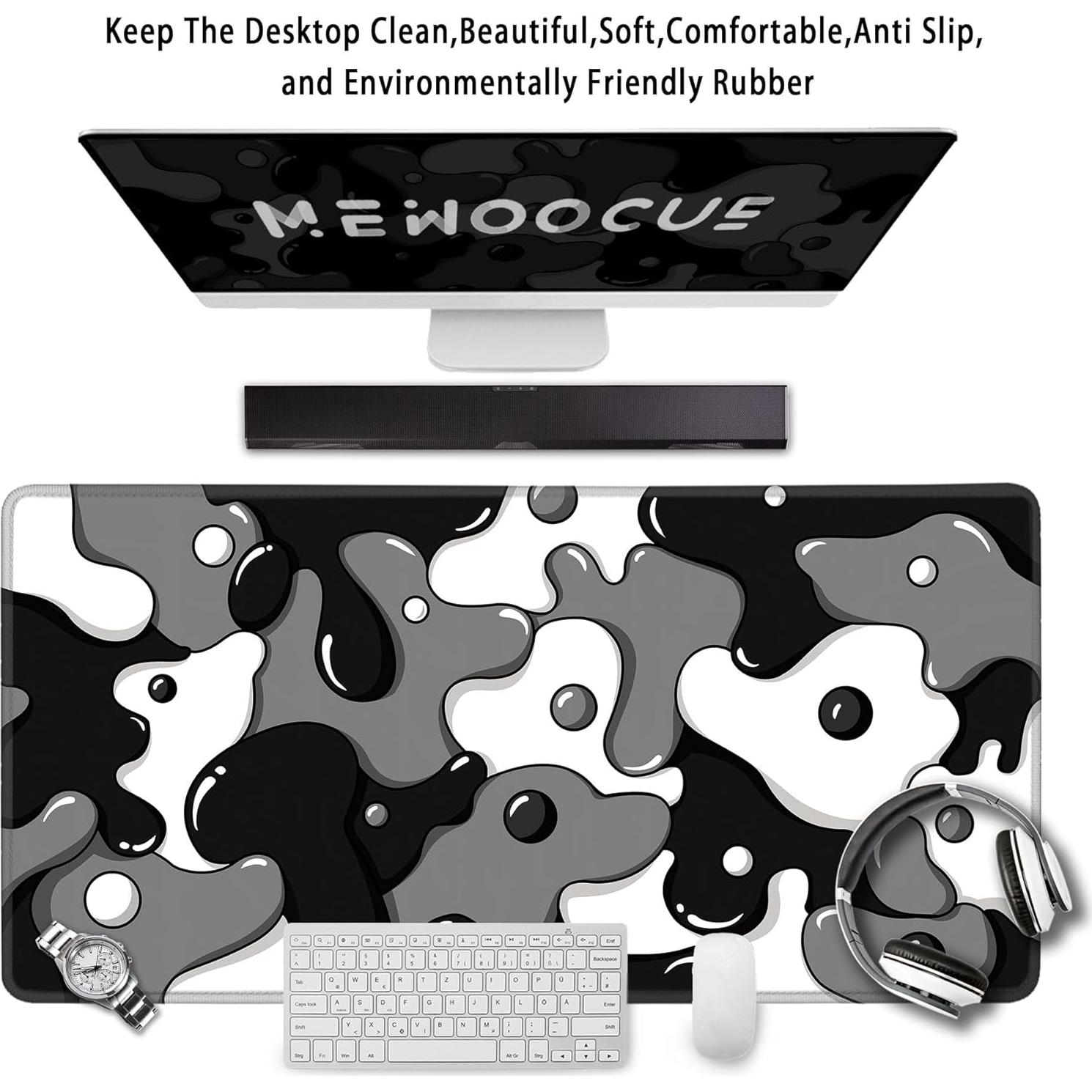 Alfombrilla de Ratón Grande MEWOOCUE 80x40cm Antideslizante