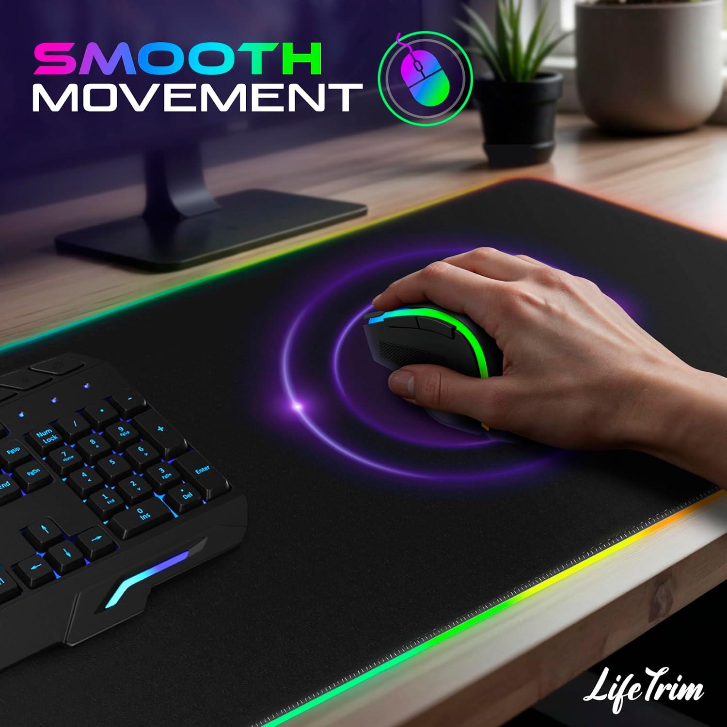 Alfombrilla de Ratón LED LifeTrim 90x30cm Cargador Inalámbrico