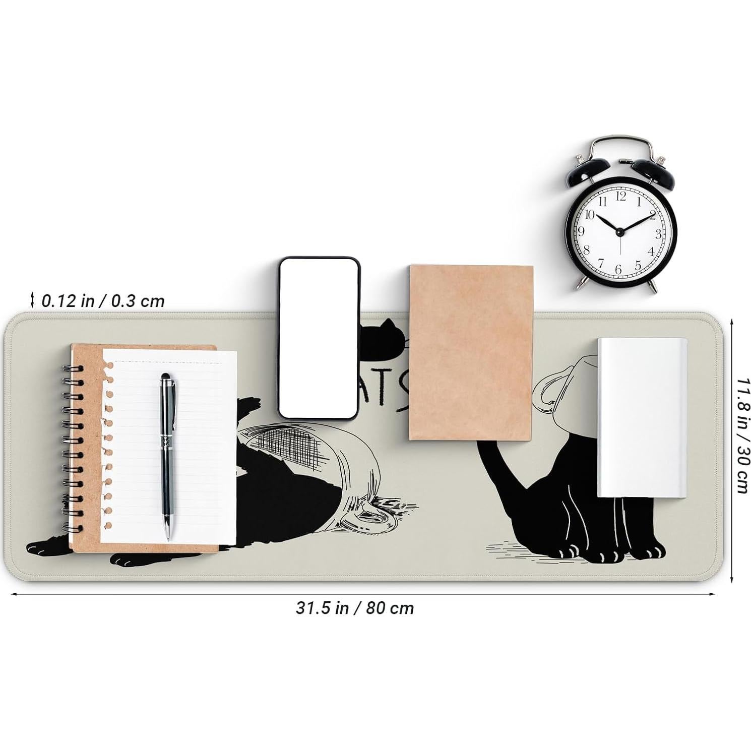 Alfombrilla de Ratón FTSYAD Gato Negro Anime 80x30cm Antideslizante