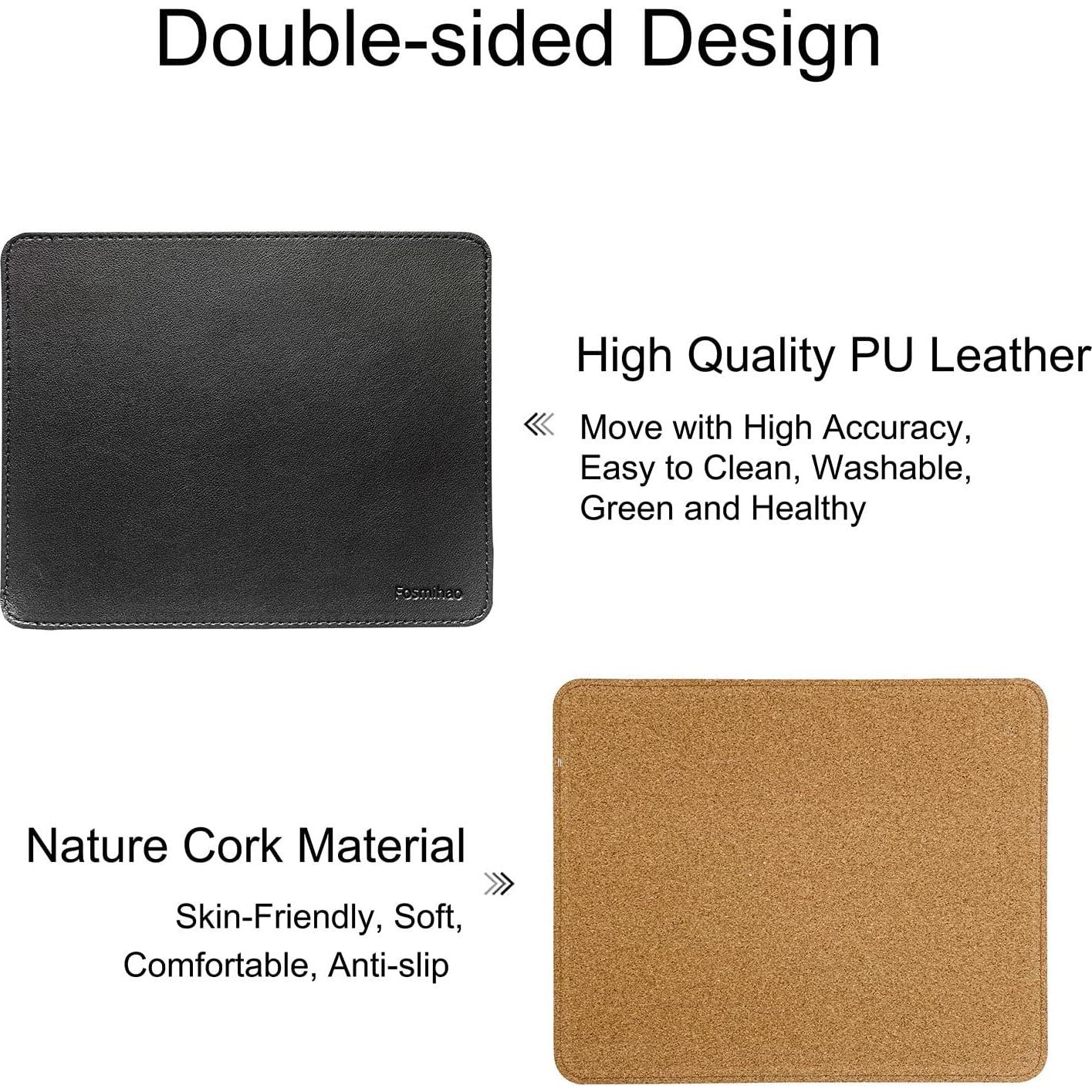 Alfombrilla de Ratón Doble Cara Fosmihao 26x21 cm Negra