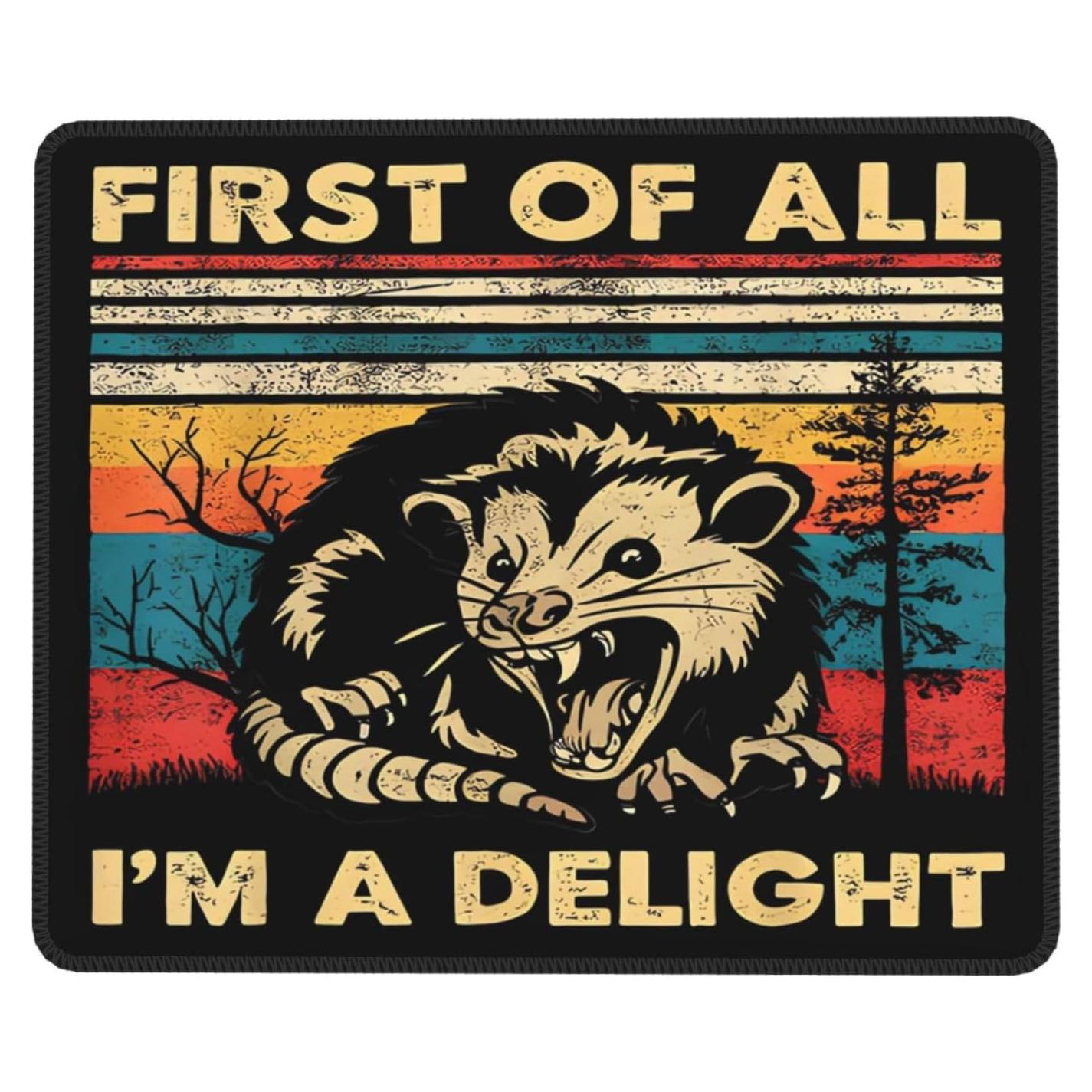 Alfombrilla de Ratón Cuadrada Jakayla Opossum 24x20cm Antideslizante